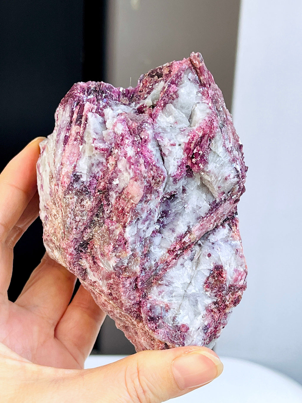 Lepidolite Specimen, Pink Lepidolite with Tourmaline, Natural Lepidolite Tourmaline Specimen , Mineral Specimen, Crystal Gift