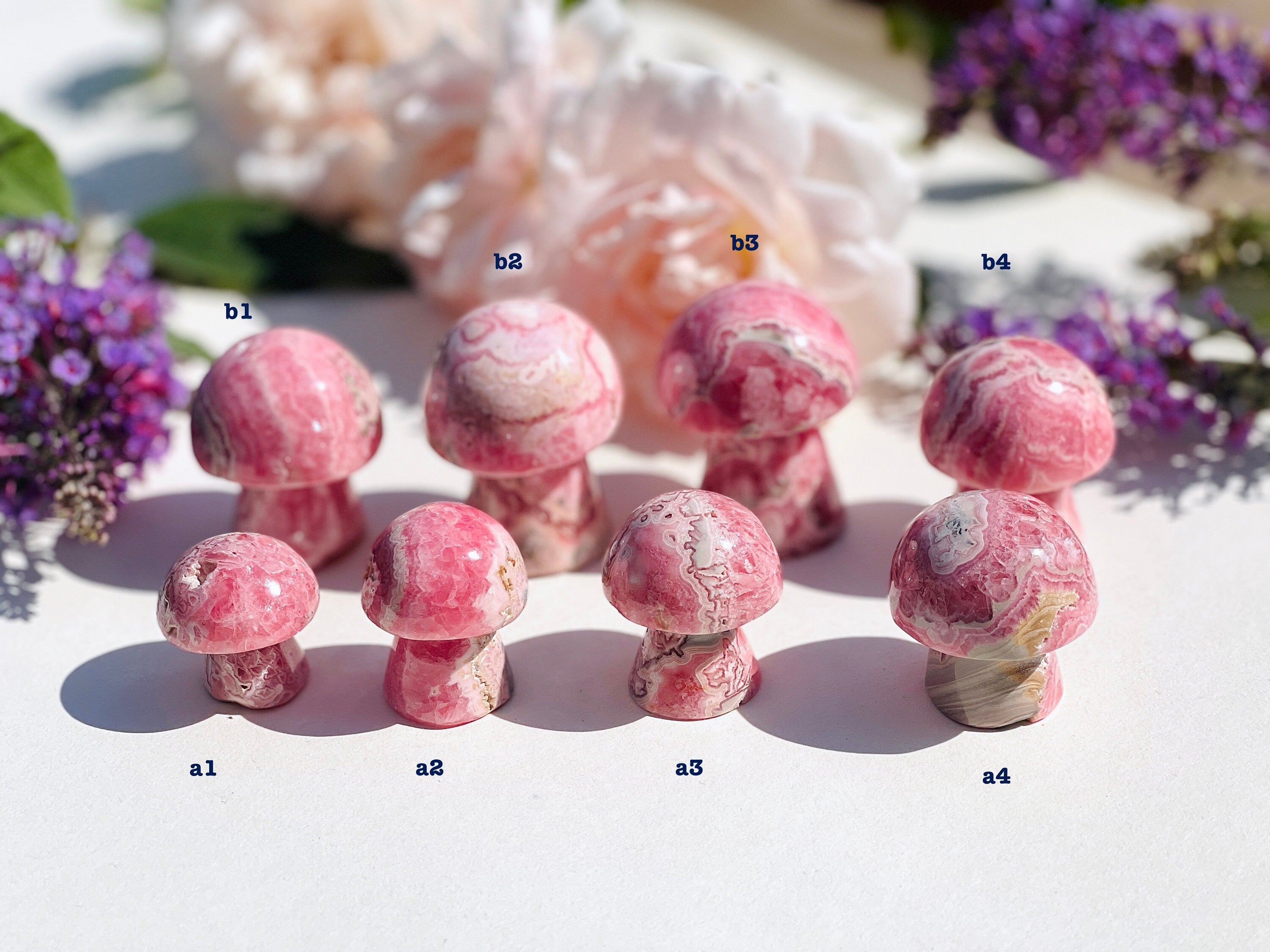 Natural Rhodochrosite Mushroom, AAA Grade Argentina Rhodochrosite Mushroom , 24-84g Rhodochrosite Mushroom, Pink Rhodochrosite