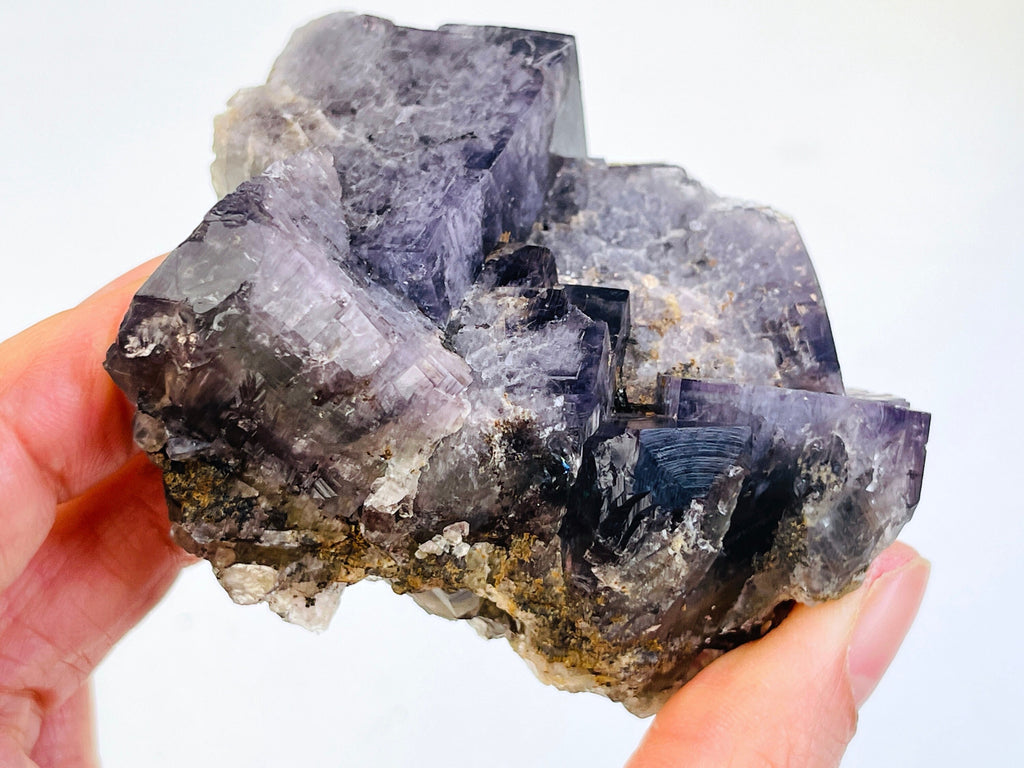 New Find Purple Fluorite Crystal from the Lady Annabella Mine, Weardale, Fluorescent Fluorite Specimen,Raw Fluorite, Mineral Specimen- P5