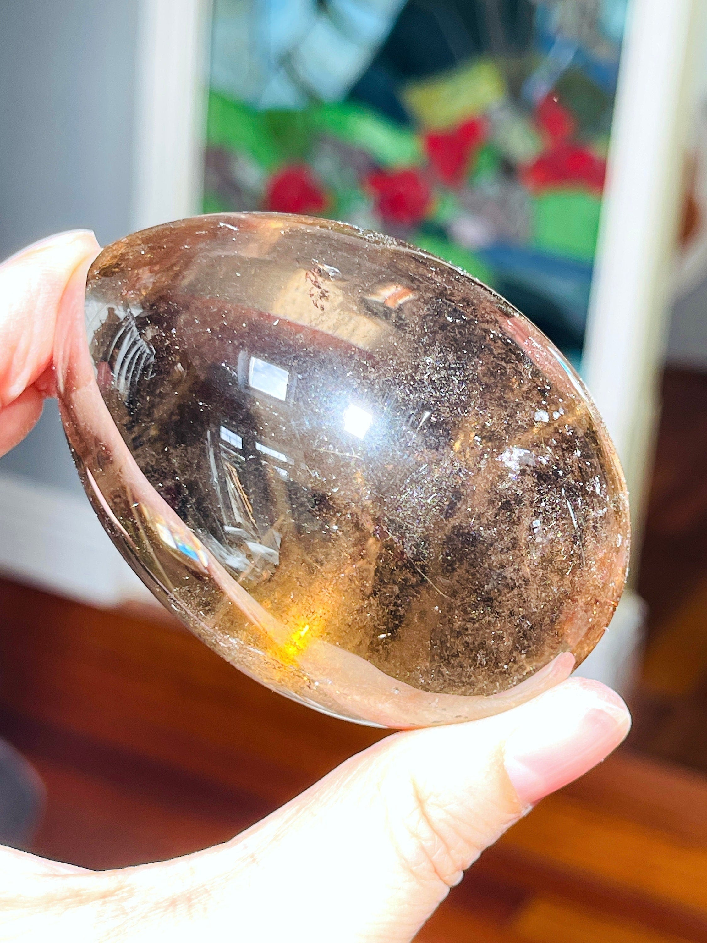 Amazing Smoky Quartz Egg, High Grade Smokey Quartz wiith grate clarity, Meditation Crystal, Crystal Gift, Home Decor