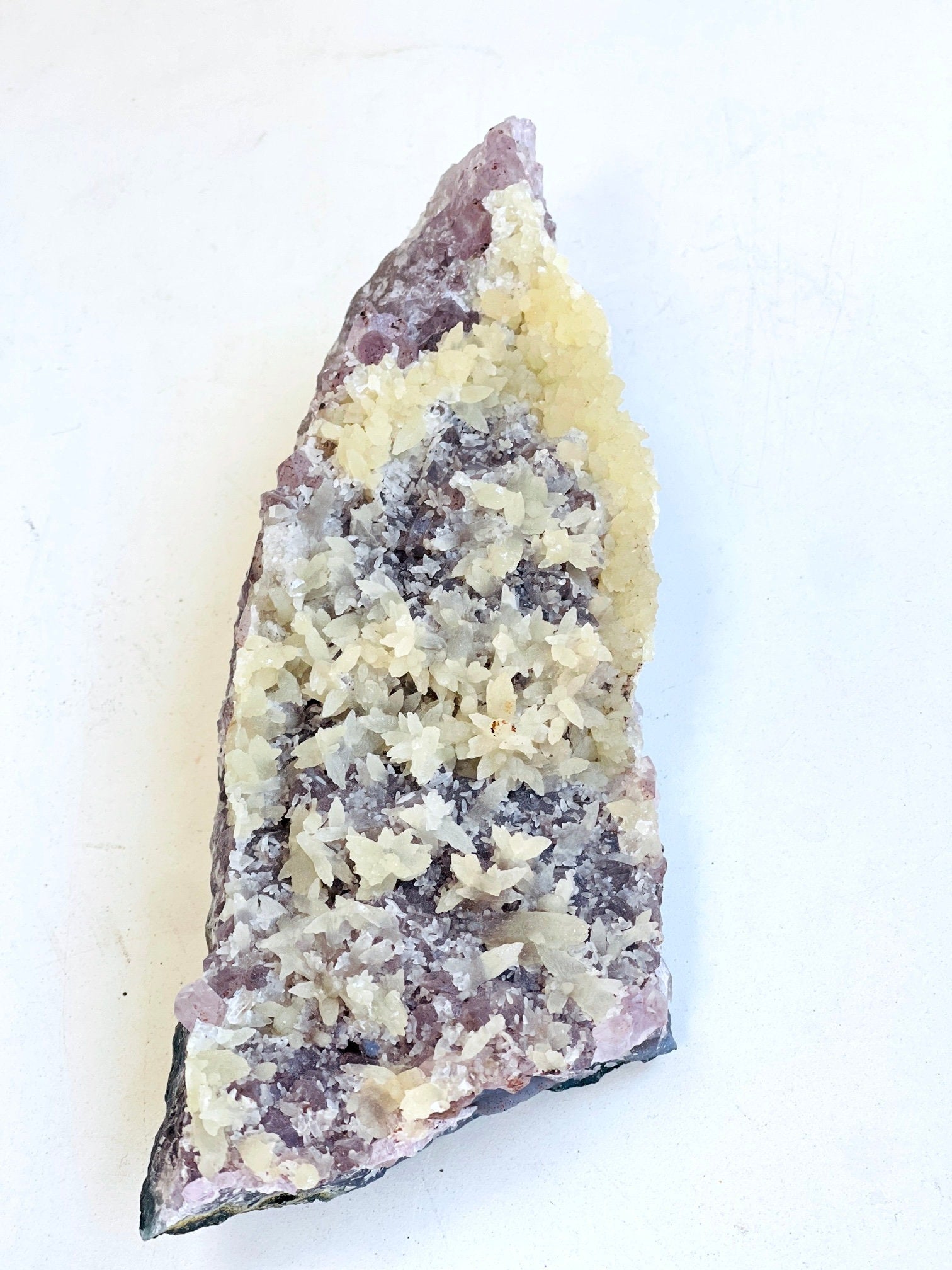 878g Amethyst with Calcite Mineral Specimen - Million Years Crystal