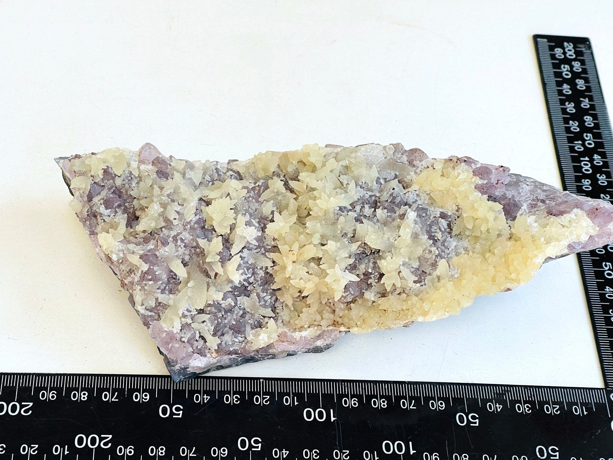 878g Amethyst with Calcite Mineral Specimen - Million Years Crystal