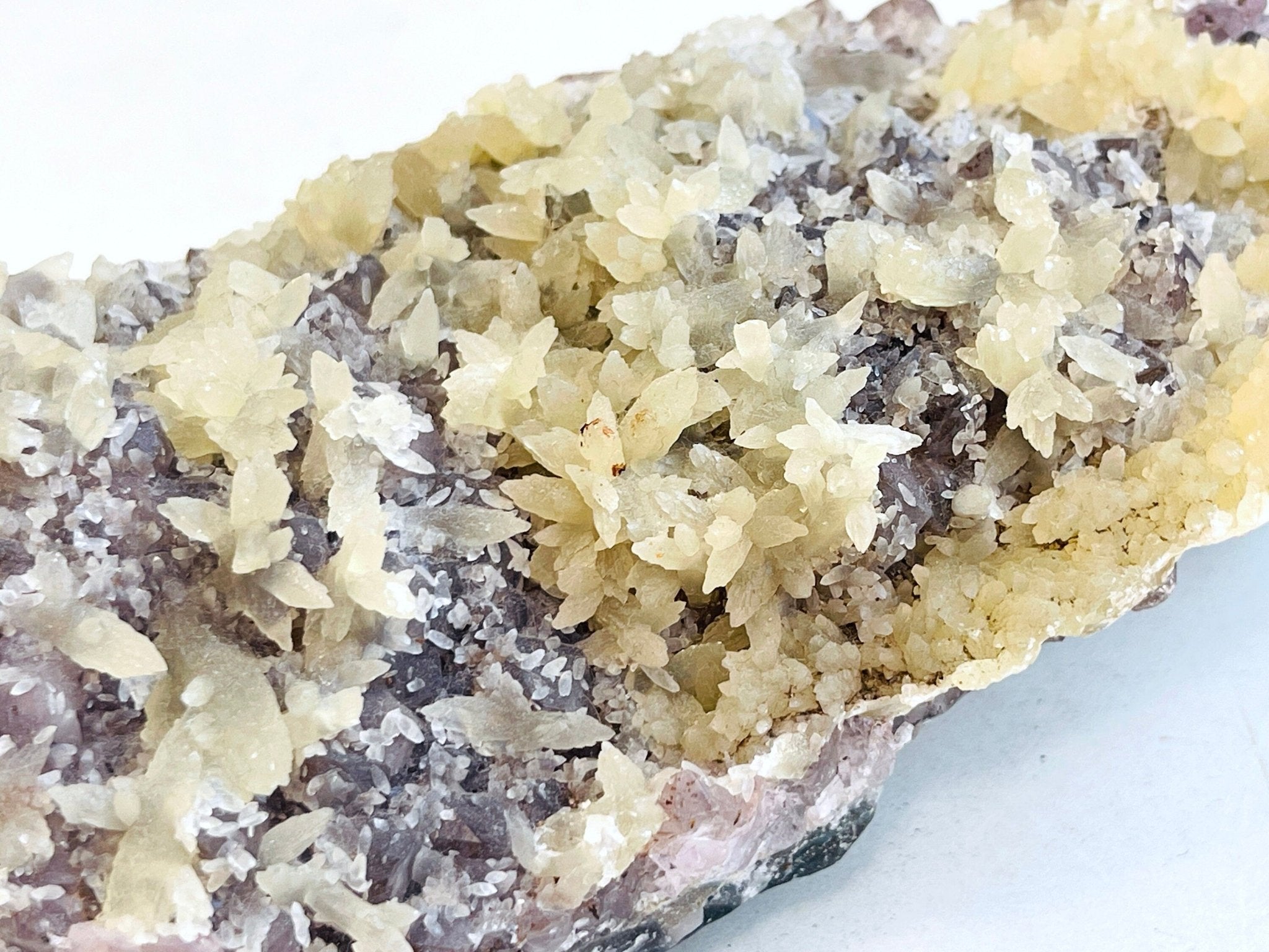 878g Amethyst with Calcite Mineral Specimen - Million Years Crystal