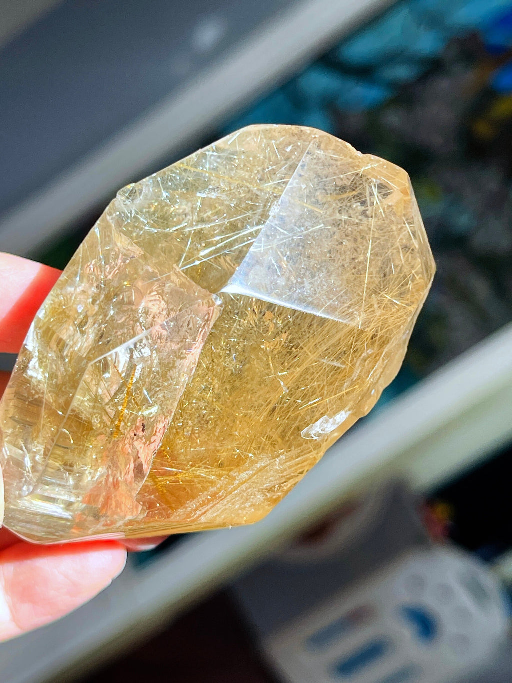 Natural Rutile Quartz , Golden Rutile Quartz with high clarity, Semi Polished Natural High Grade Rutile Quartz, Crystal Gift, Rare Crystals