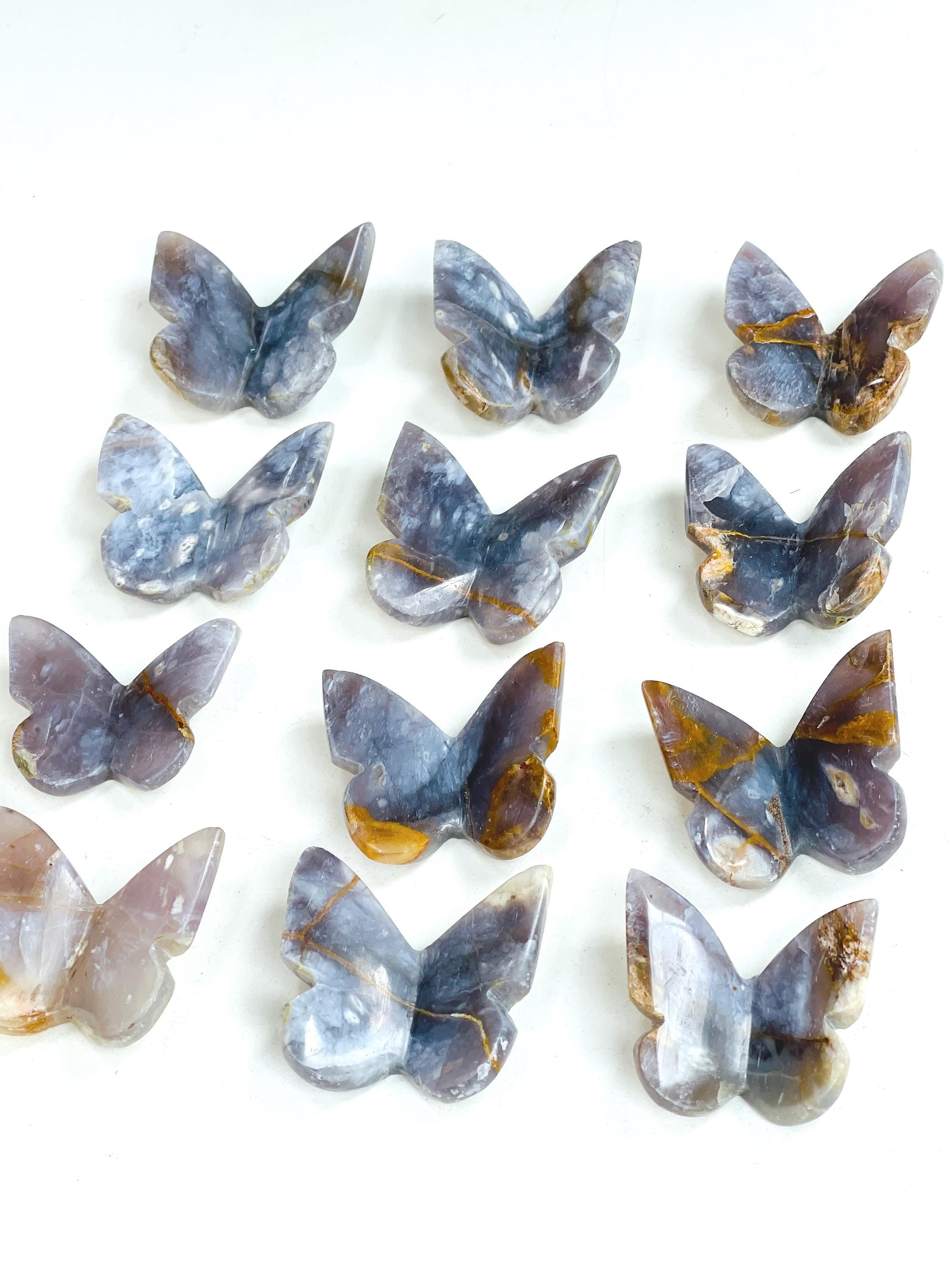 Gemstone Butterfly, Purple Chalcedony 3D butterfly, crystal gift