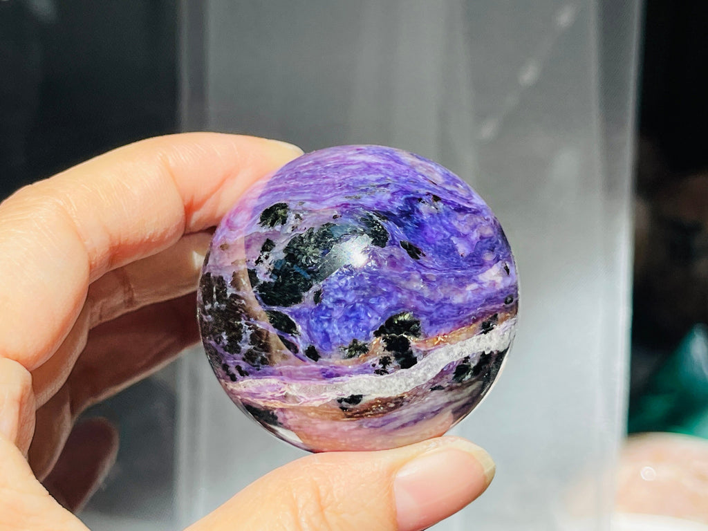 Charoite Sphere, Rare Charoite Crystal Ball, Crystal gift, Unique Gift