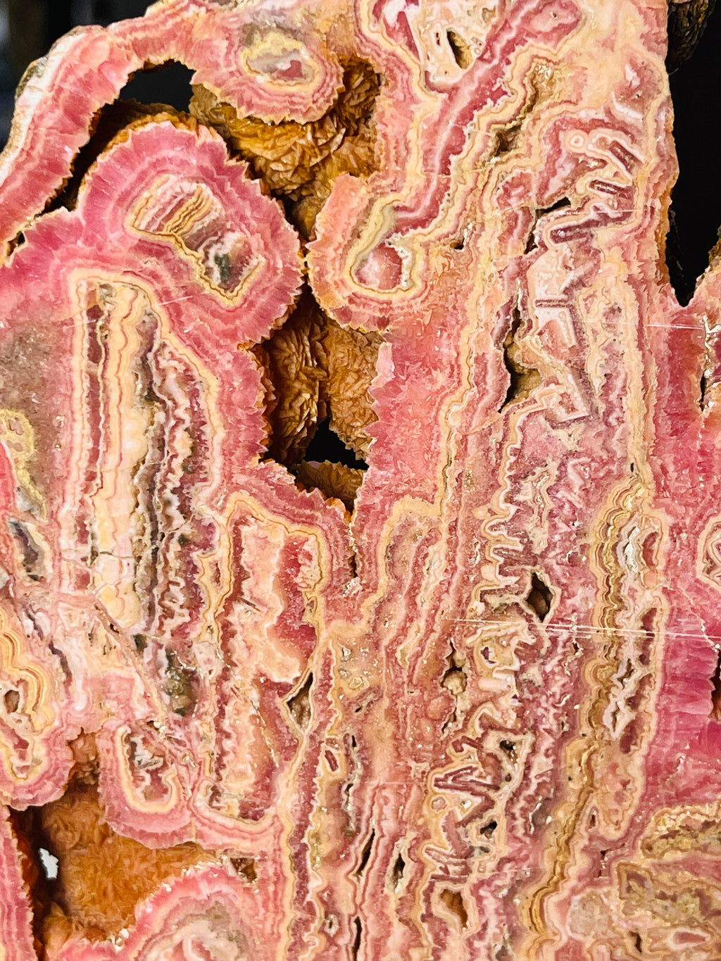 Natural 1.78kg Rhodochrosite Slab – AAA Grade Pink Crystal, Polished Both Sides | Capillitas Mine, Argentina