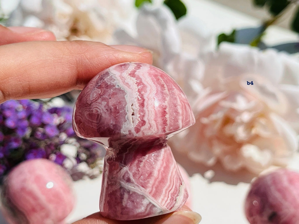 Natural Rhodochrosite Mushroom, AAA Grade Argentina Rhodochrosite Mushroom , 24-84g Rhodochrosite Mushroom, Pink Rhodochrosite