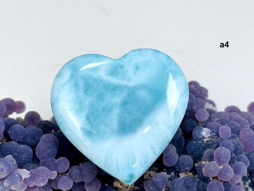 Larimar Heart, AAA Grade Natural Larimar Heart, 38-42mm -5