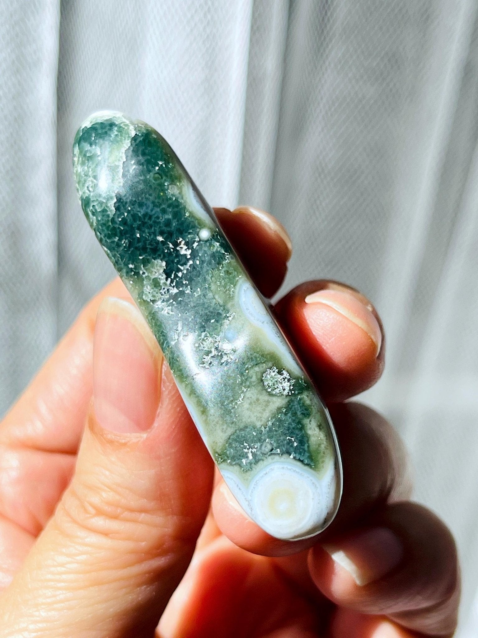8th Vein Ocean Jasper – Very Rare Old Stock V8 Ocean Jasper, Collectible Orbicular Jasper, Unique Polished Stone, Healing Crystal -5 - Million Years Crystal