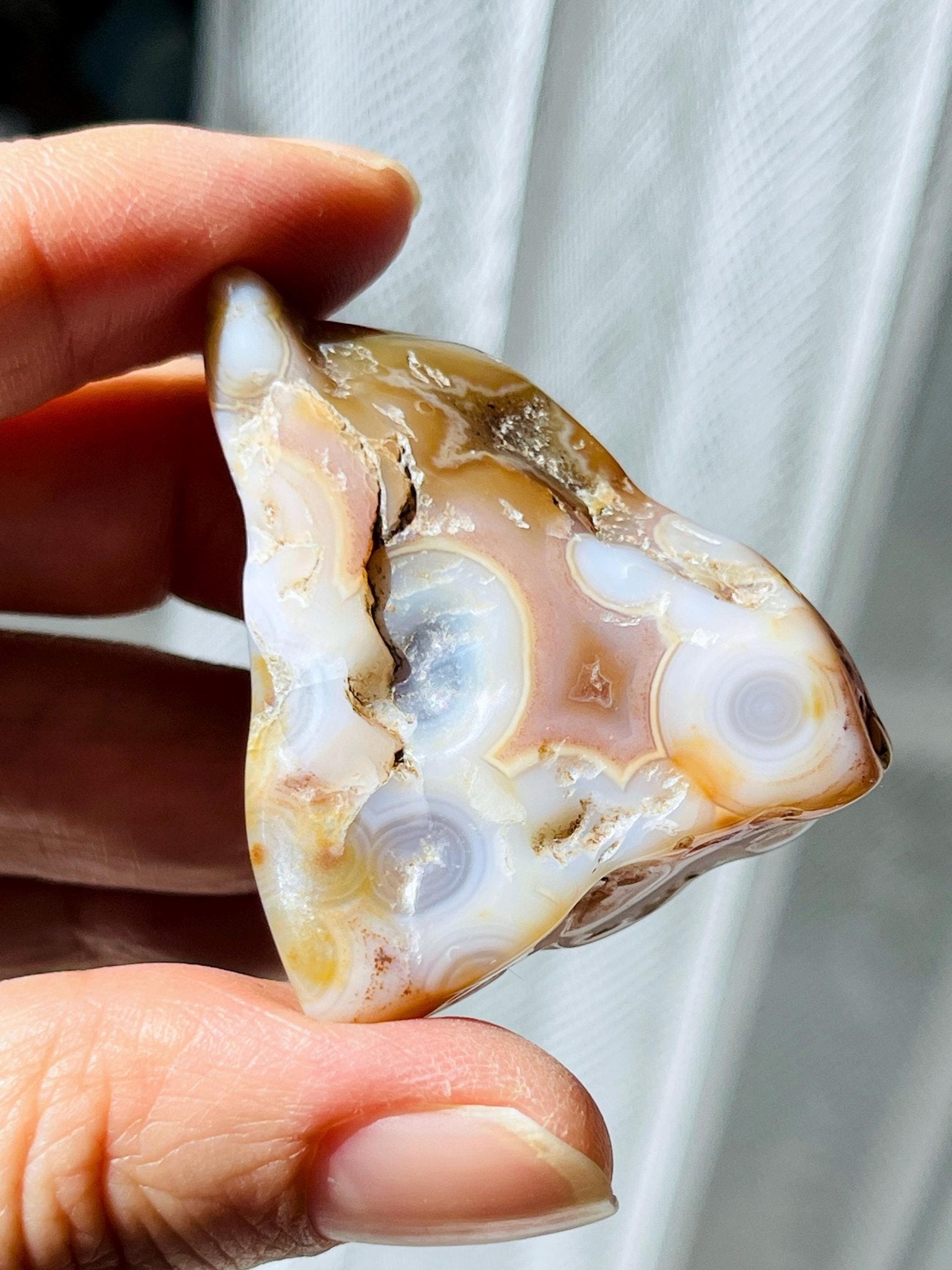 8th Vein Ocean Jasper – Very Rare Old Stock V8 Ocean Jasper, Collectible Orbicular Jasper, Unique Polished Stone, Healing Crystal -9 - Million Years Crystal