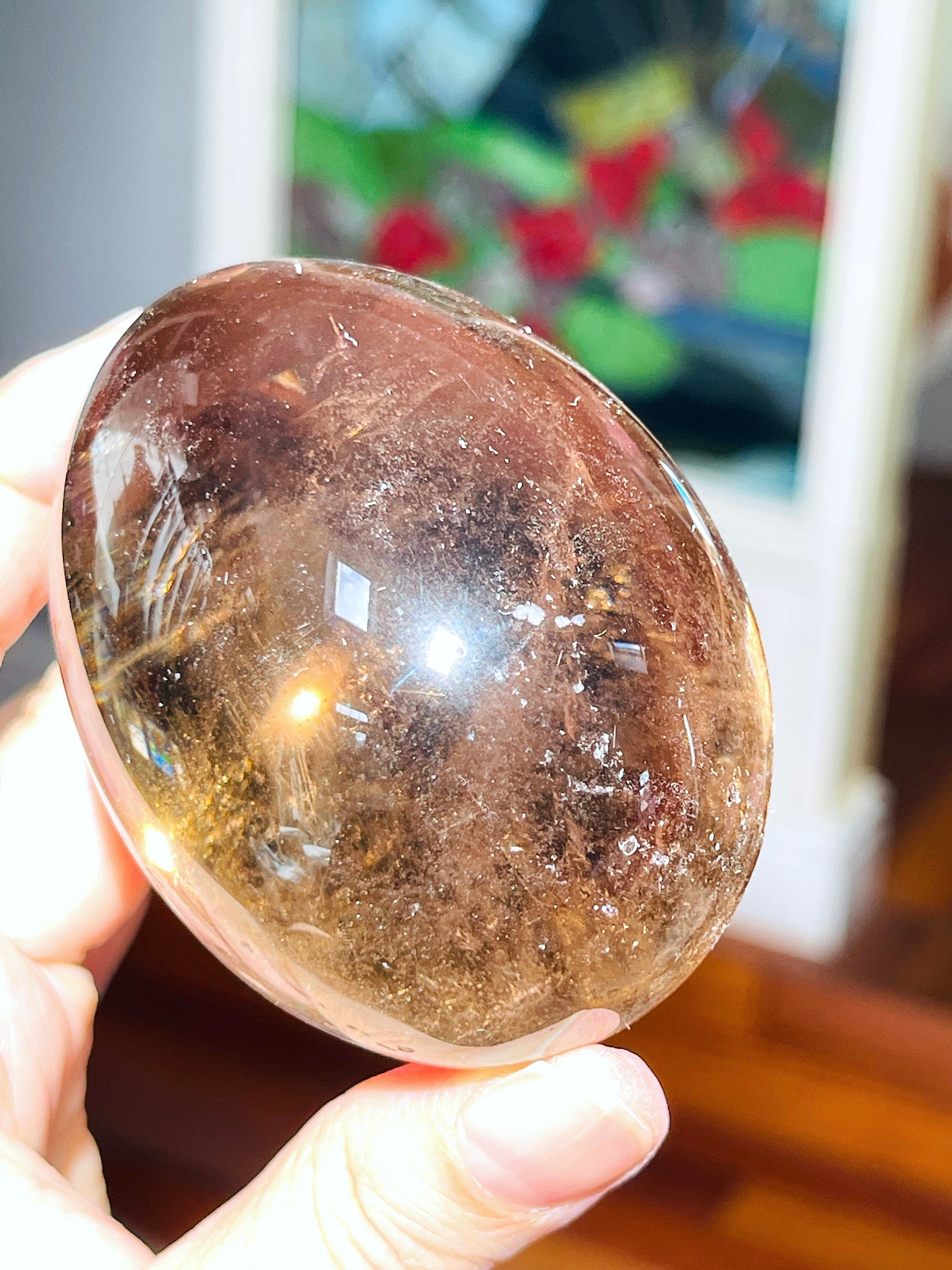 Amazing Smoky Quartz Egg, High Grade Smokey Quartz wiith grate clarity, Meditation Crystal, Crystal Gift, Home Decor