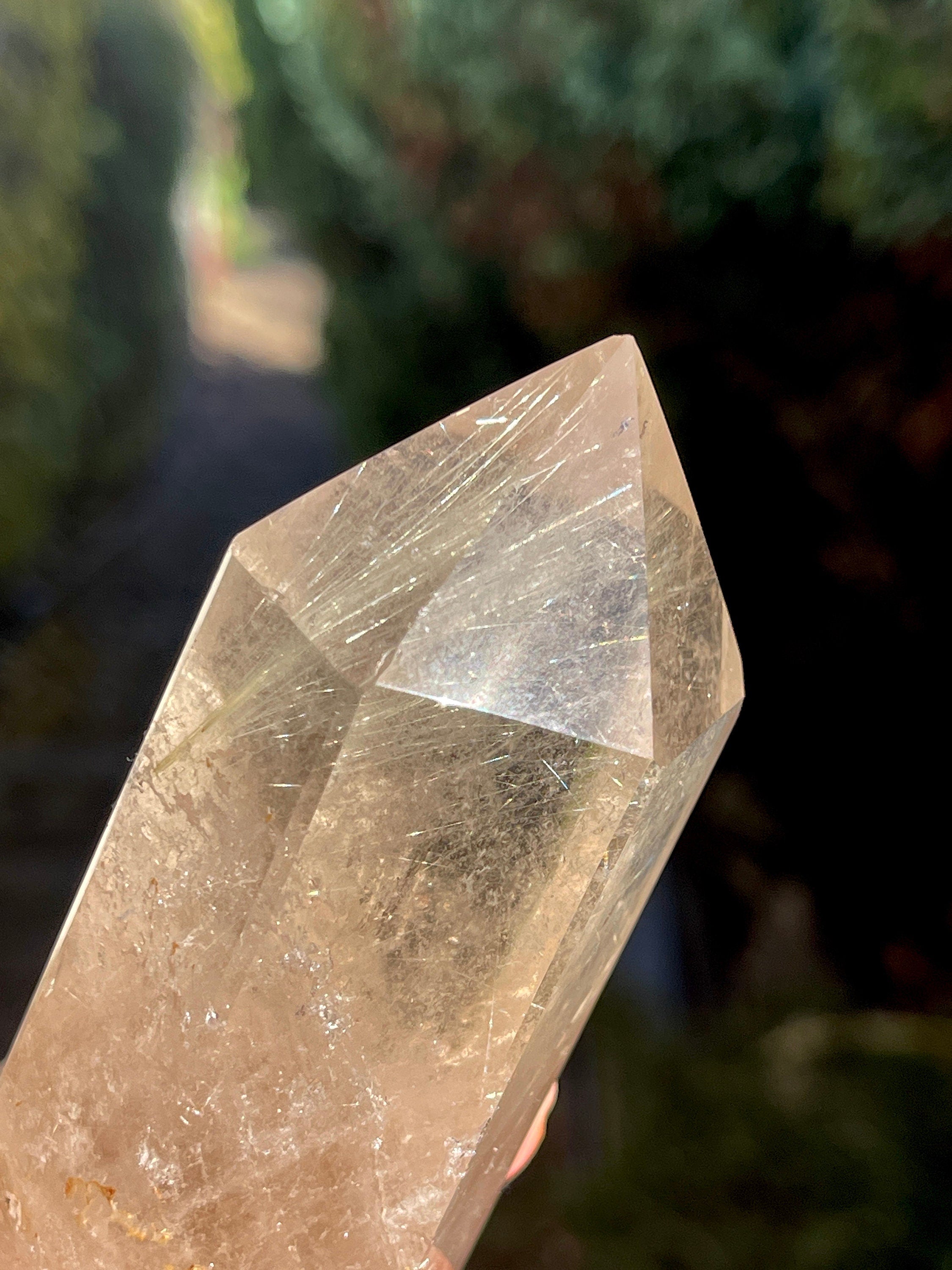95mm Natural Rutile Quartz Point, Golden Rutile Rutilated Citrine Crystal Tower,  crystal Gift, Rare Crystals