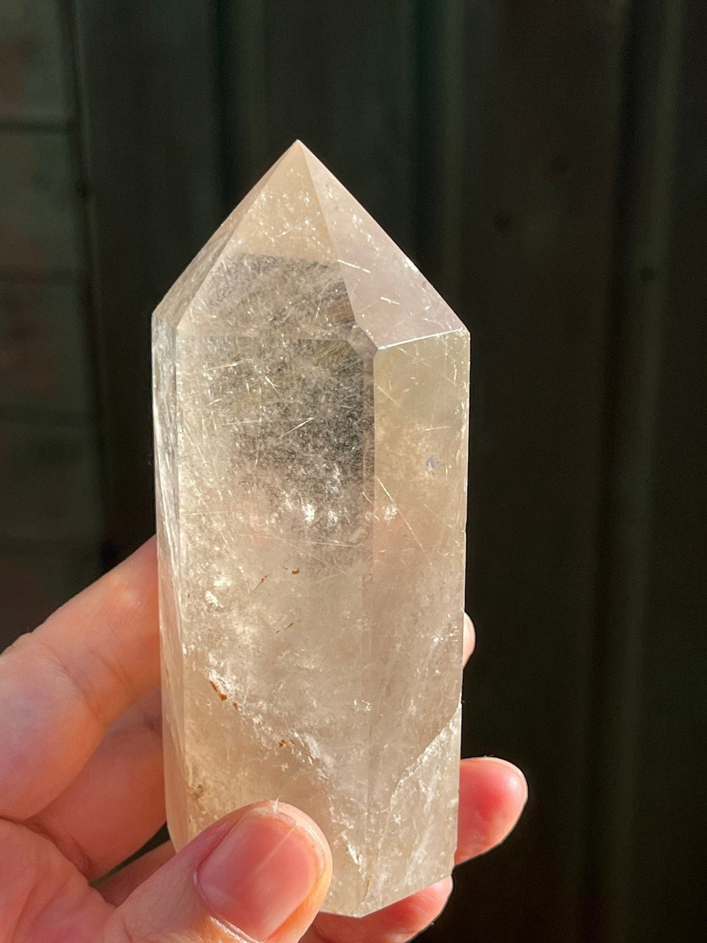 95mm Natural Rutile Quartz Point, Golden Rutile Rutilated Citrine Crystal Tower, crystal Gift, Rare Crystals - Million Years Crystal
