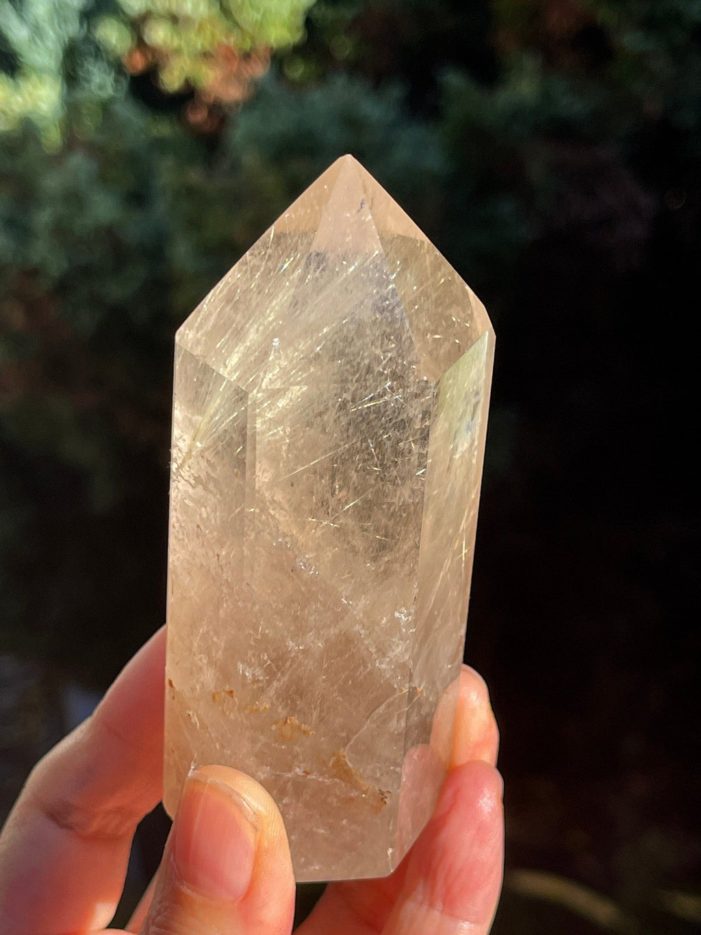 95mm Natural Rutile Quartz Point, Golden Rutile Rutilated Citrine Crystal Tower, crystal Gift, Rare Crystals - Million Years Crystal
