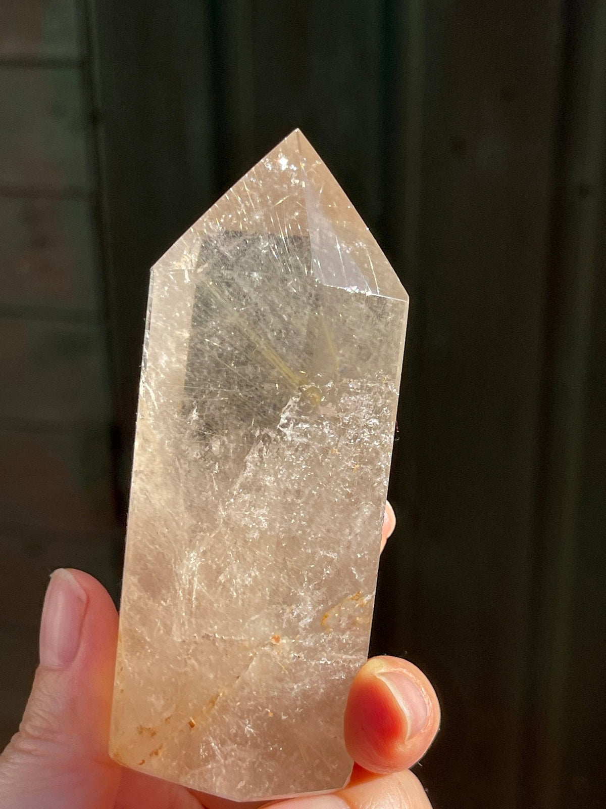 95mm Natural Rutile Quartz Point, Golden Rutile Rutilated Citrine Crystal Tower, crystal Gift, Rare Crystals - Million Years Crystal