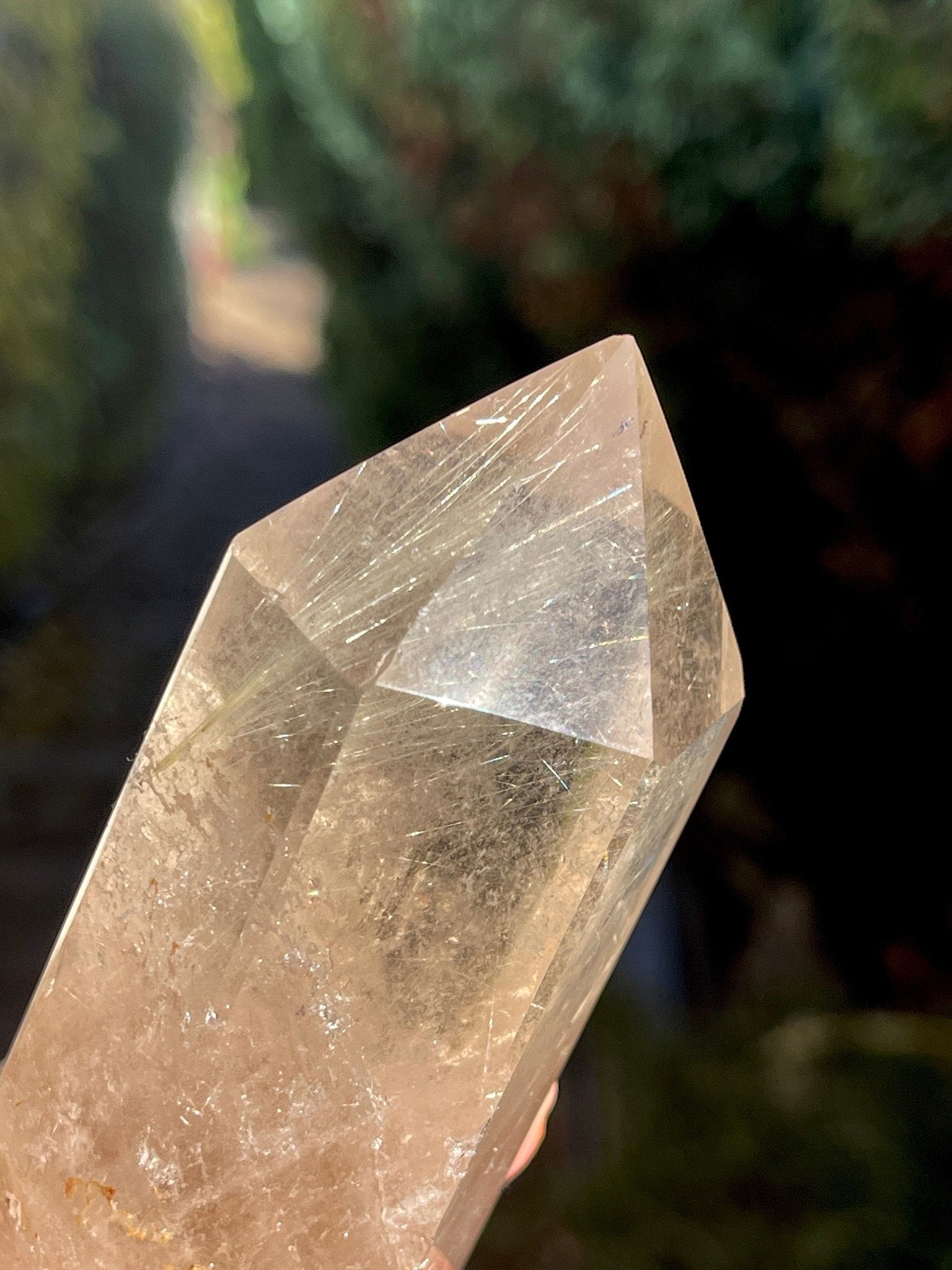 95mm Natural Rutile Quartz Point, Golden Rutile Rutilated Citrine Crystal Tower, crystal Gift, Rare Crystals - Million Years Crystal