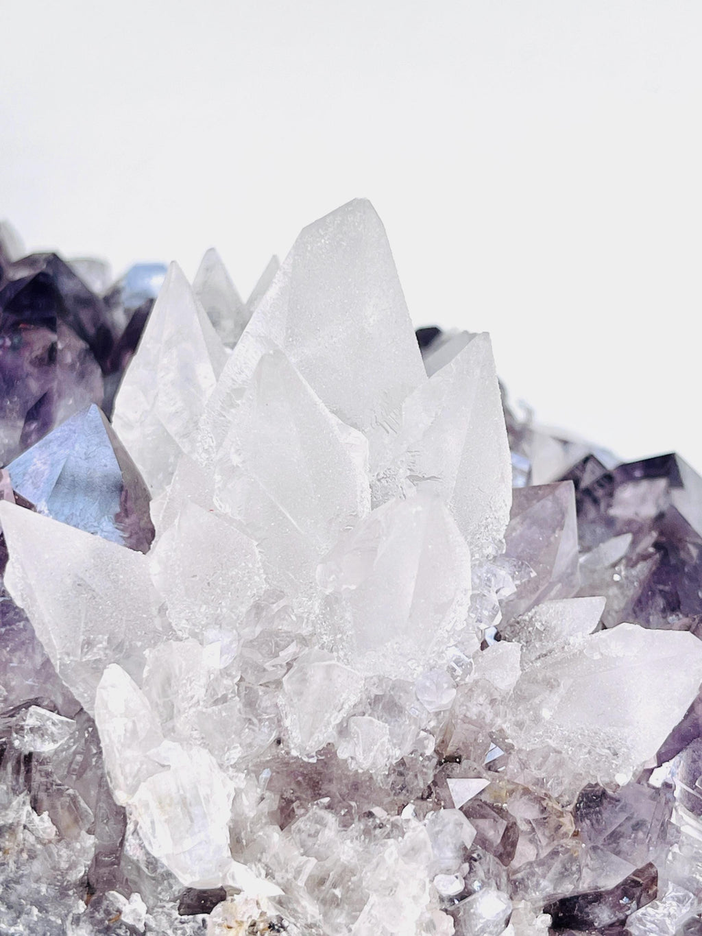 Exquisite Amethyst with Calcite Mineral Specimen, Special Calcite & Amethyst Specimen, Calcite Specimen, Amethyst Mineral Specimen