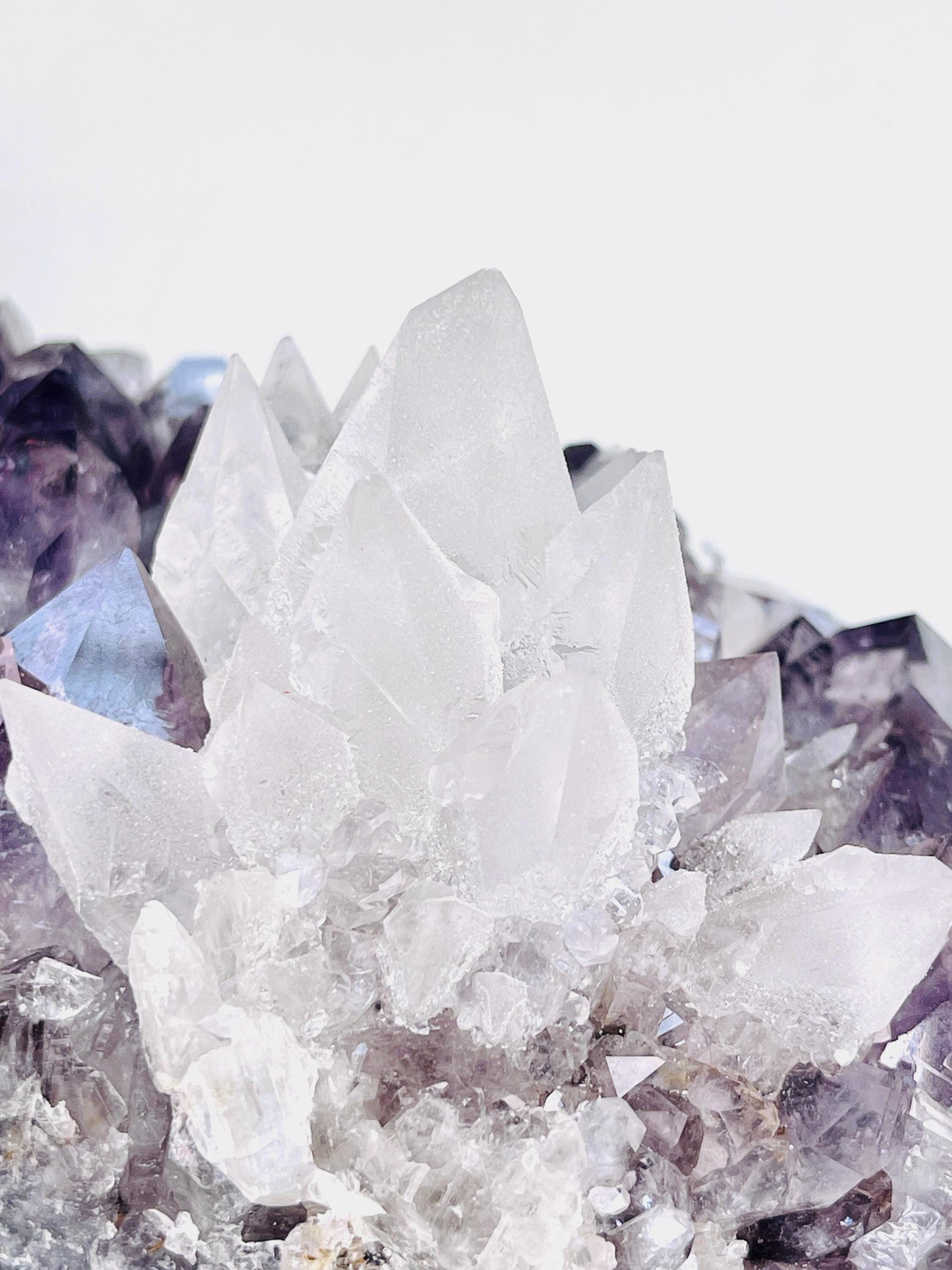 Exquisite Amethyst with Calcite Mineral Specimen, Special Calcite & Amethyst Specimen, Calcite Specimen, Amethyst Mineral Specimen