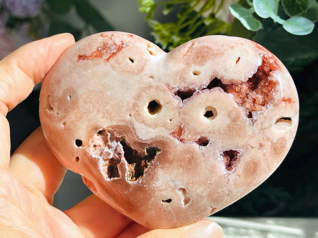 Pink Amethyst Druzy Heart – Natural Healing Crystal, Pink Amethyst Heart for Gift, Meditation, Home Decor