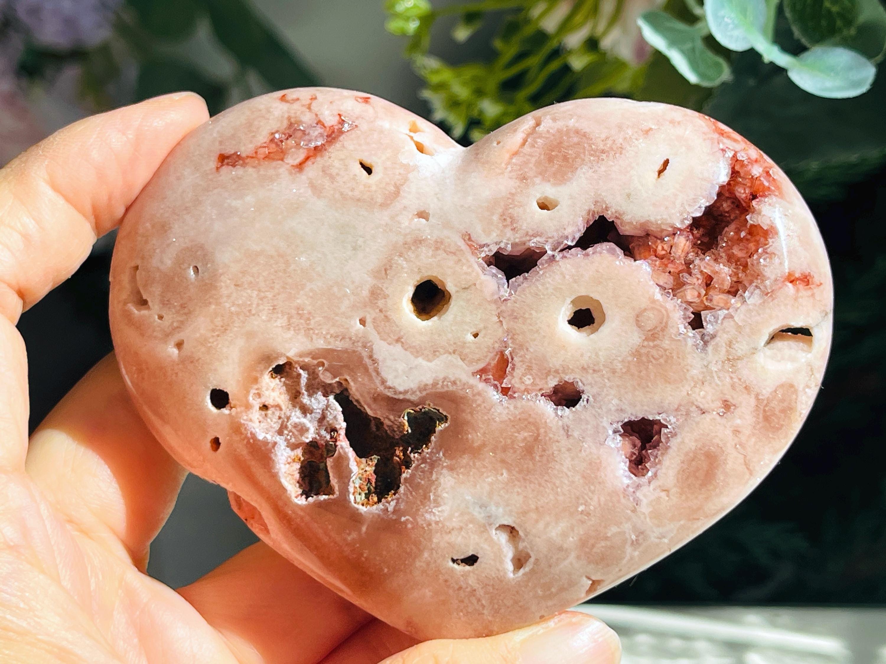 Pink Amethyst Druzy Heart – Natural Healing Crystal, Pink Amethyst Heart for Gift, Meditation, Home Decor