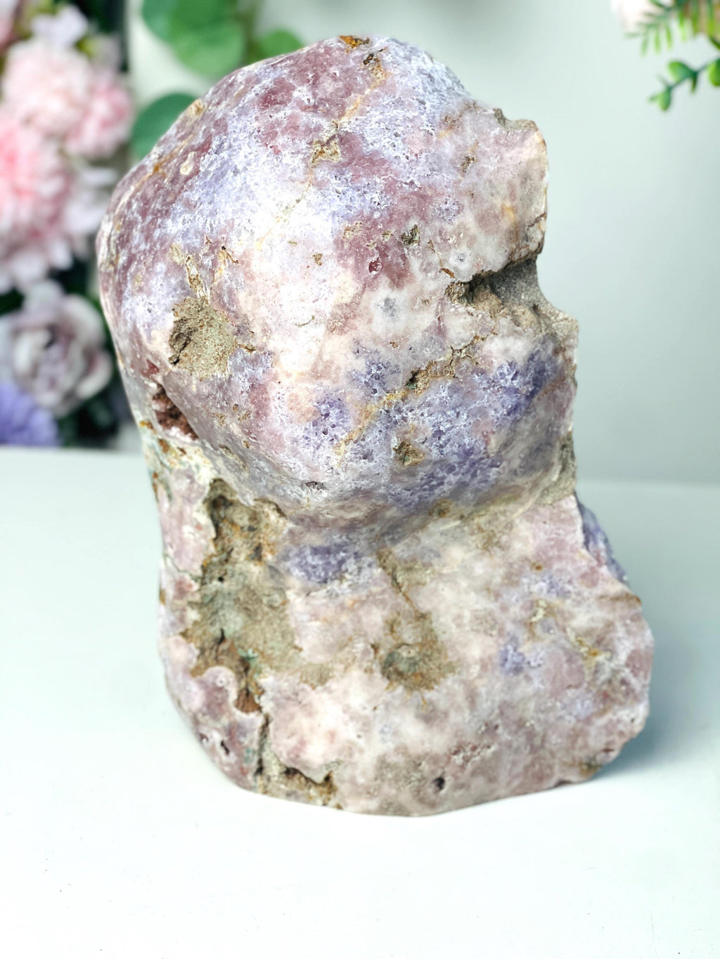 Pink Amethyst,  1.9kg Pink Amethyst Freefrom with Amethyst Druzy, Pink Amethyst Stand, Pink Amethyst Crystal,Crystal Gift,Home decor