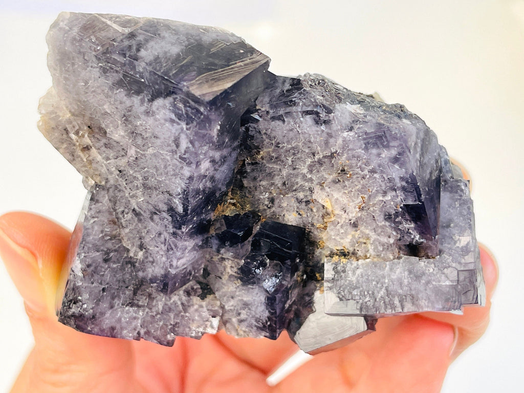New Find Purple Fluorite Crystal from the Lady Annabella Mine, Weardale, Fluorescent Fluorite Specimen,Raw Fluorite, Mineral Specimen- P5