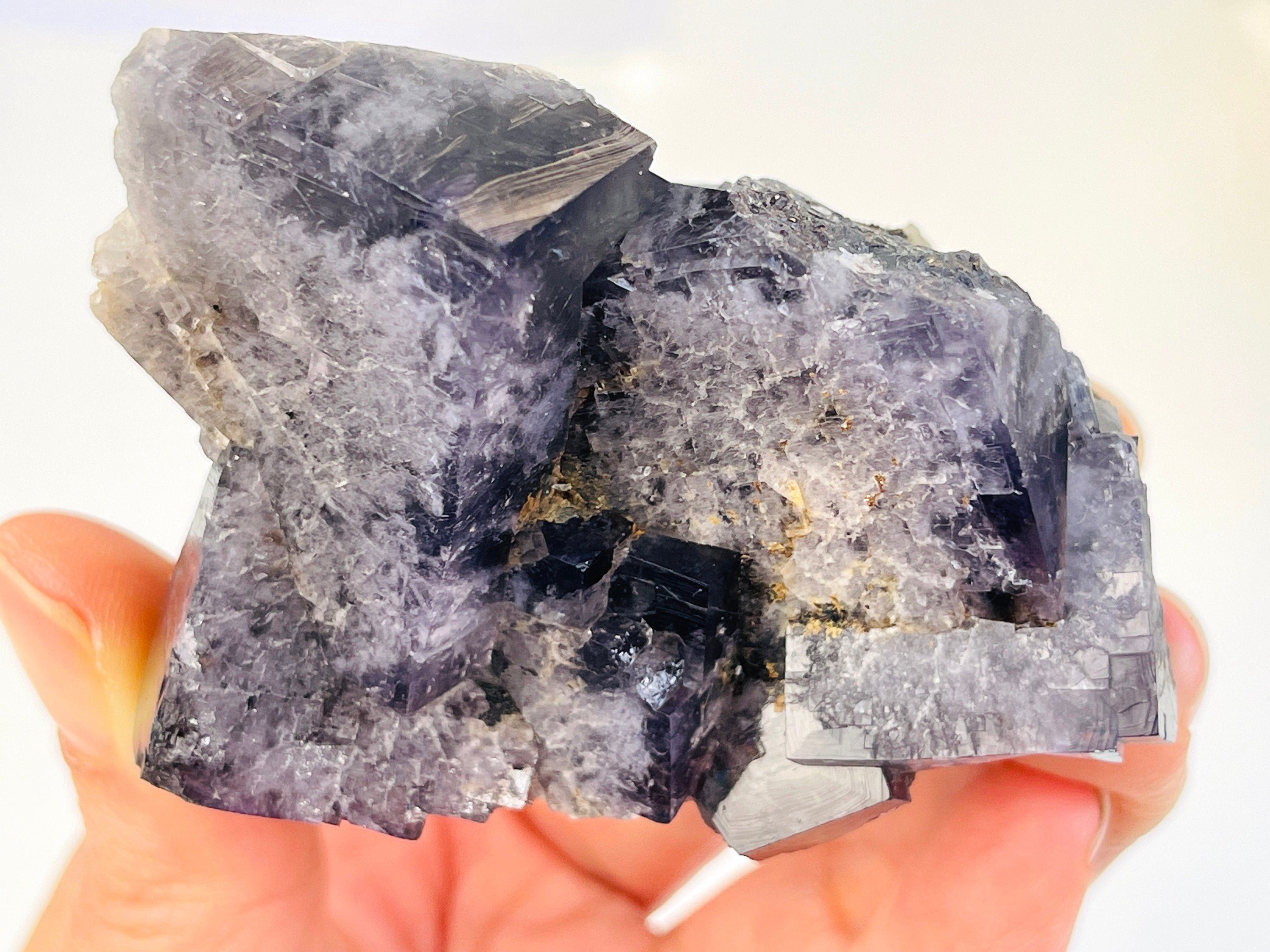 New Find Purple Fluorite Crystal from the Lady Annabella Mine, Weardale, Fluorescent Fluorite Specimen,Raw Fluorite, Mineral Specimen- P5
