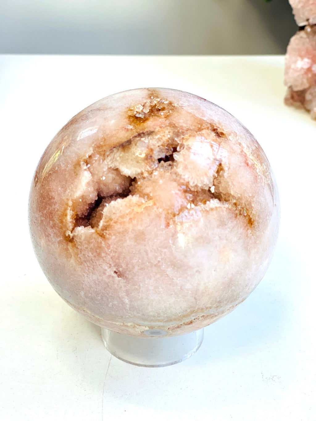 Pink Amethyst Sphere, 1.3kg Pink Amethyst Crystal Sphere, Dreaming Pink Amethyst Sphere, Crystal Gift, Home Decor