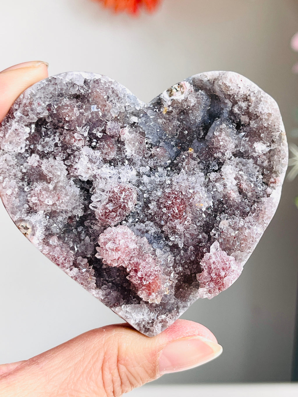 Amethyst Flower Heart – 72x68mm | Rare Hand-Extracted Crystal from Brazil