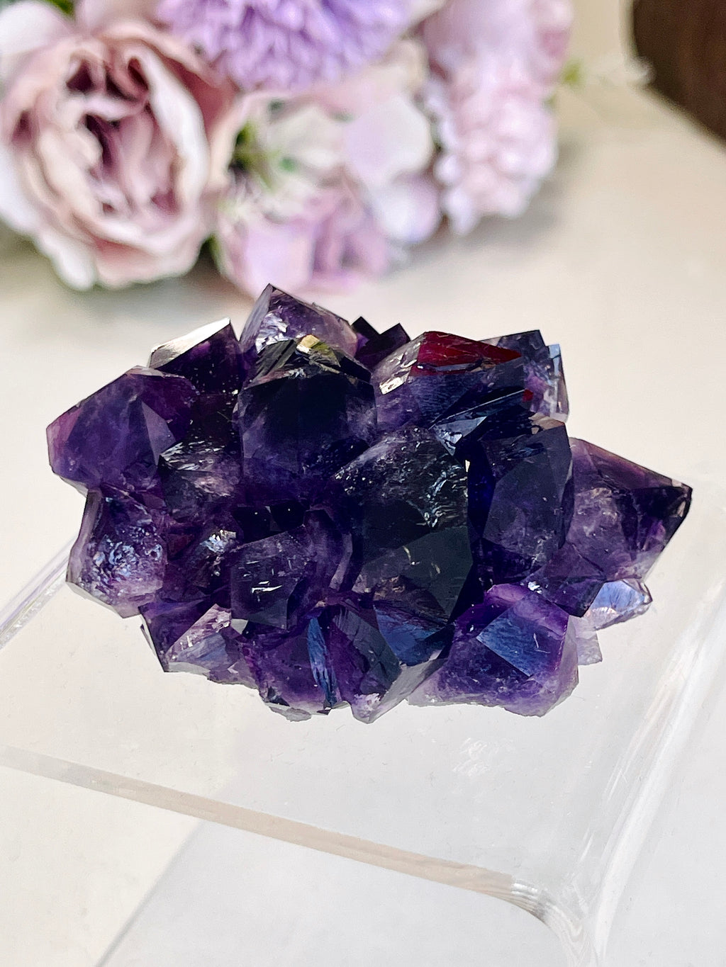 AAAAA+ Uruguay Amethyst Rosette – 120g Grape Jelly Deep Purple Flower Specimen