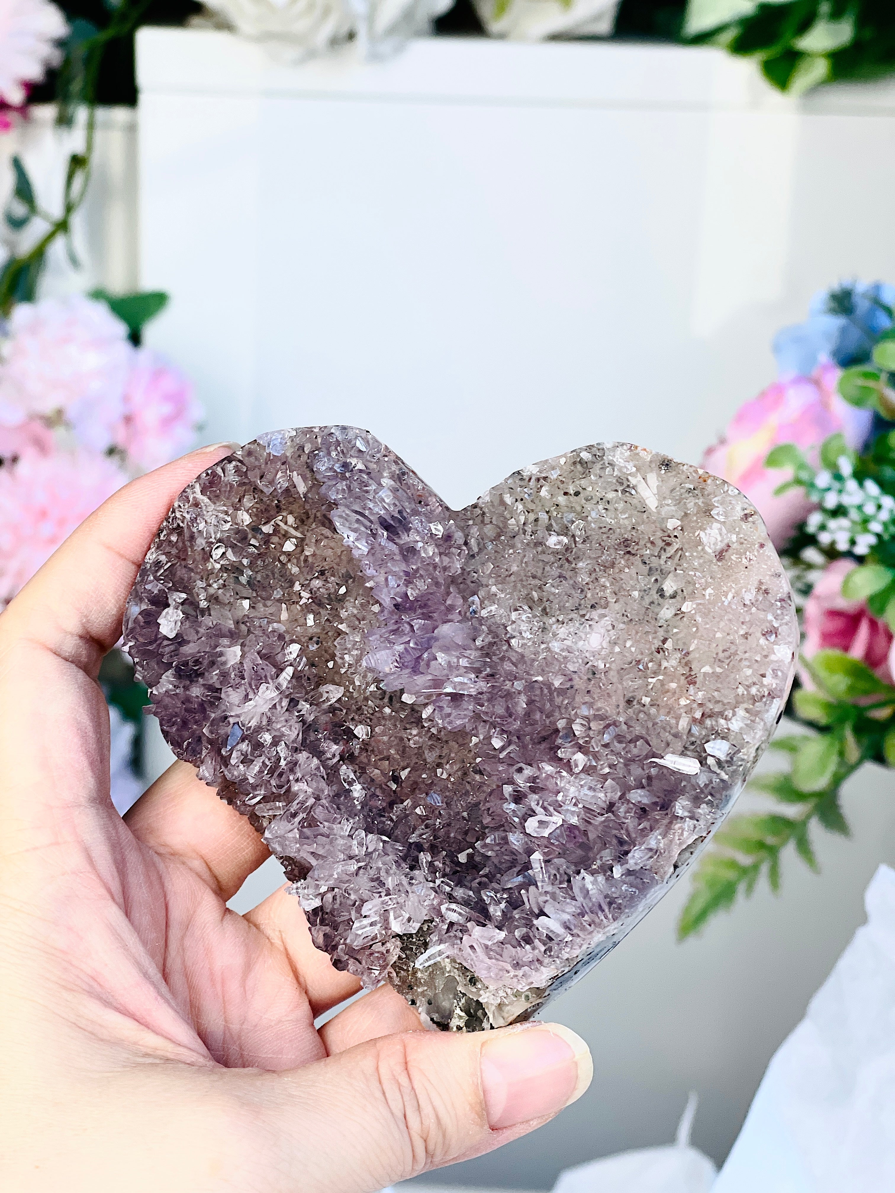 Amethyst Flower Heart 5