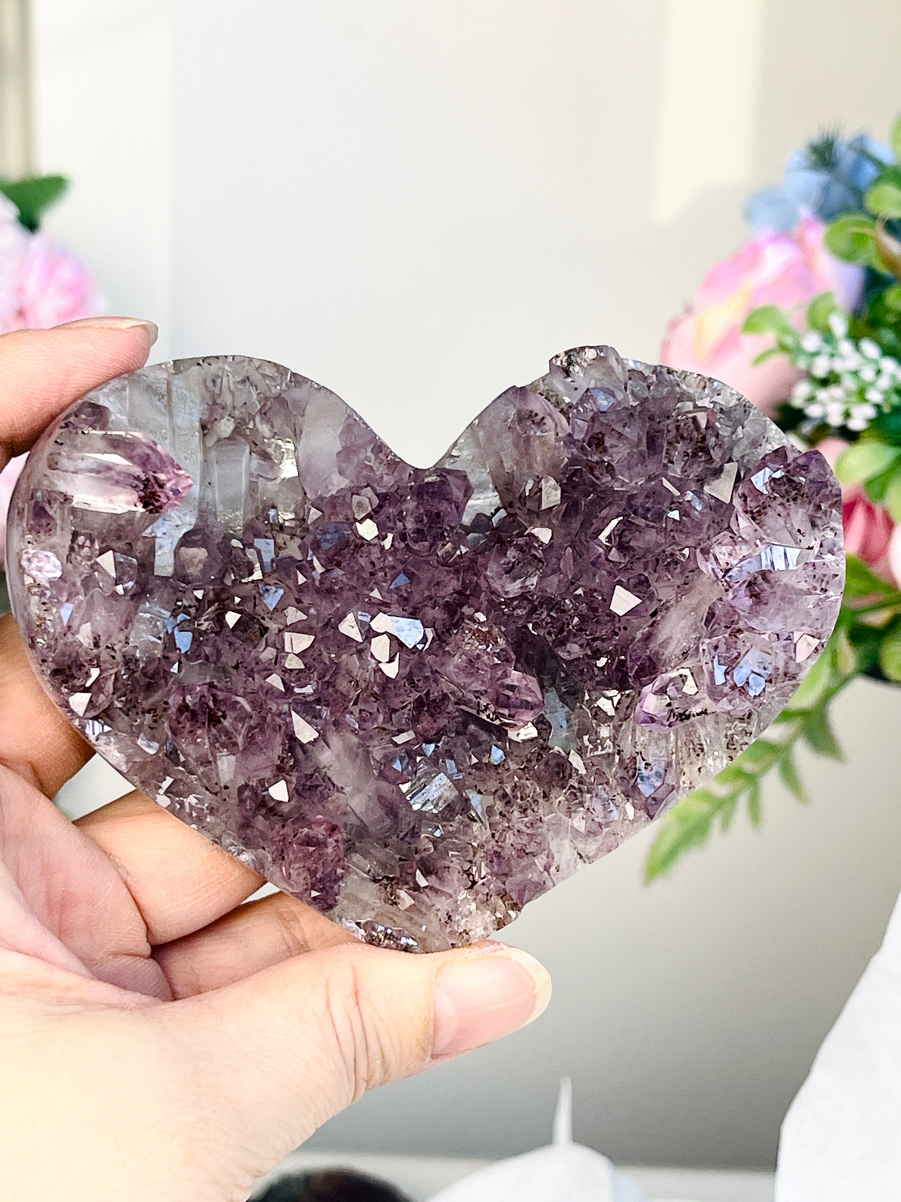 Amethyst Flower Heart 6