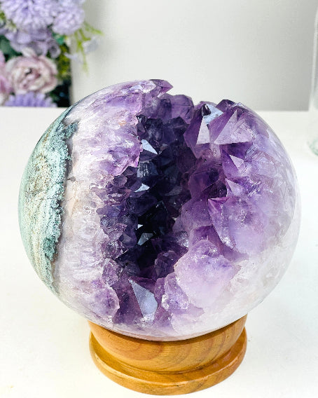 Amethyst crystal sphere 
