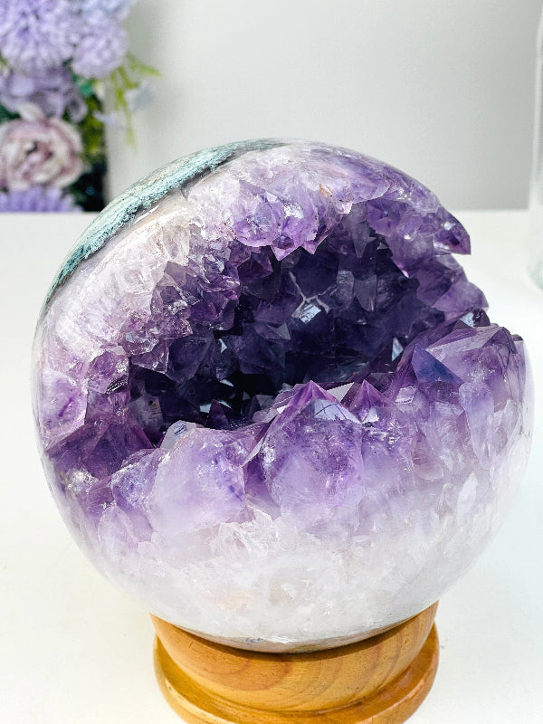 Amethyst Druzy Geode Sphere, 14.3 cm