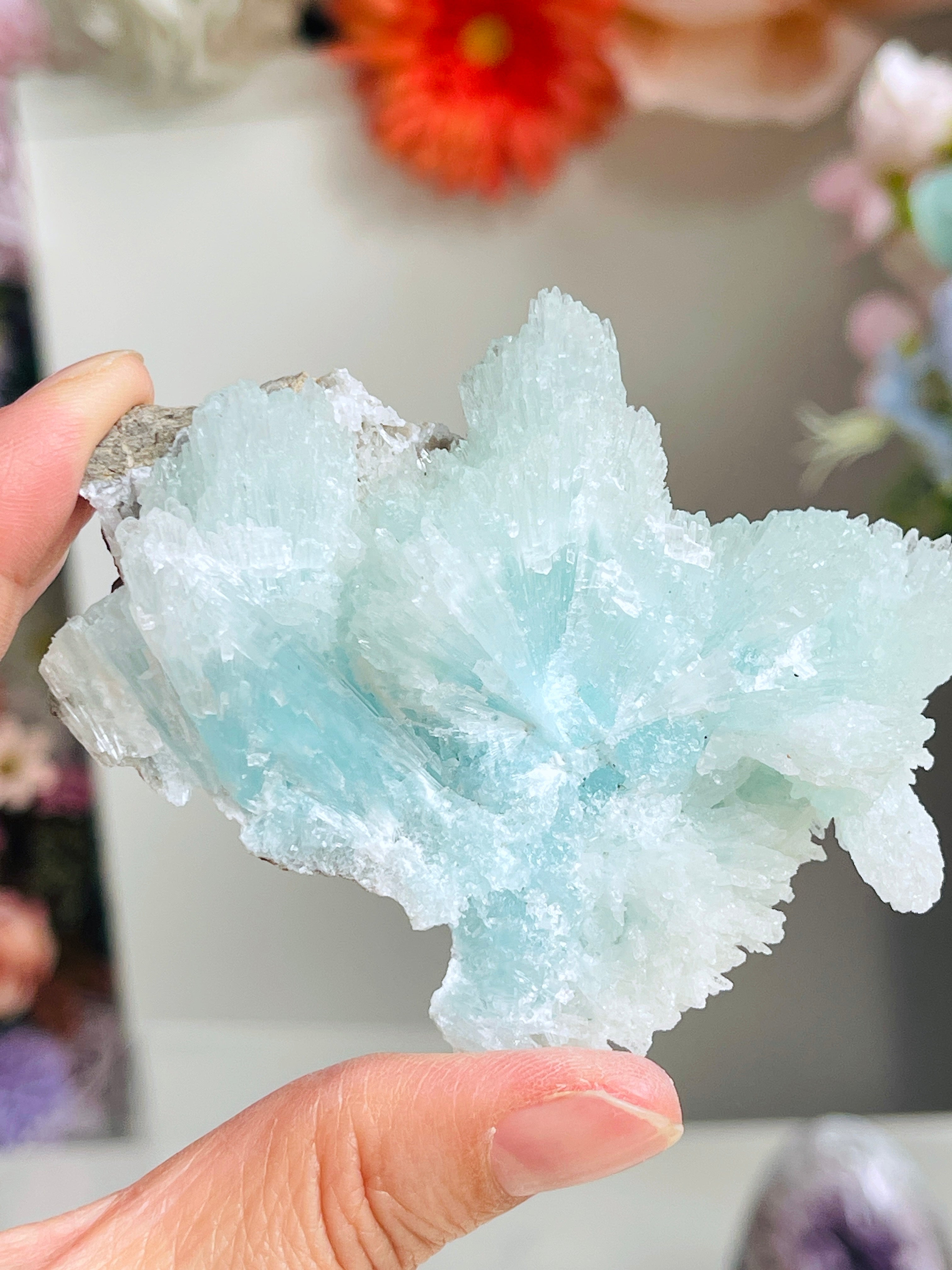 Rare Blue Aragonite Specimen | Needle Crystal | Yunnan, China