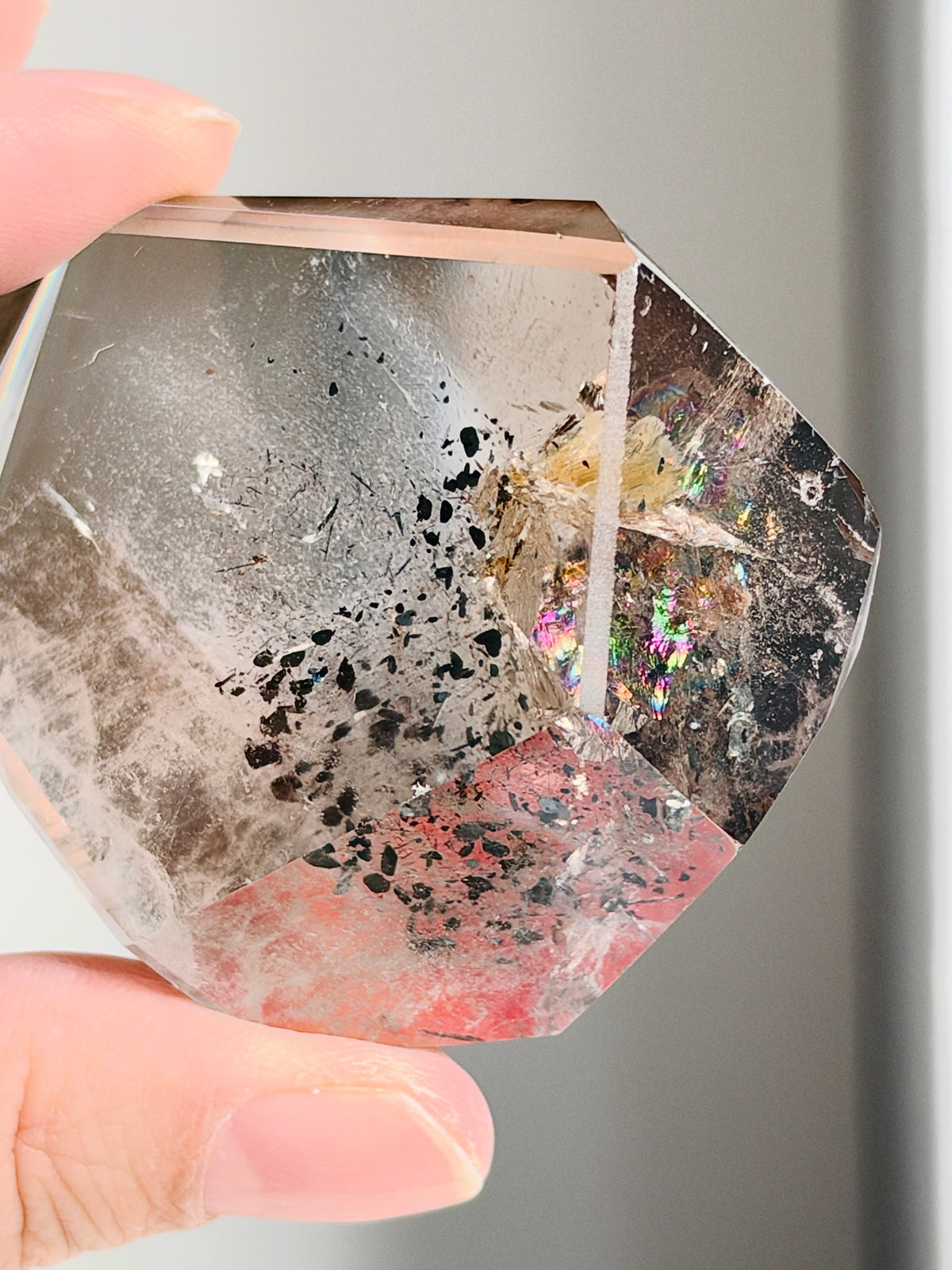 Brazilian Smoky Quartz with Hematite & Rainbows, 64 g