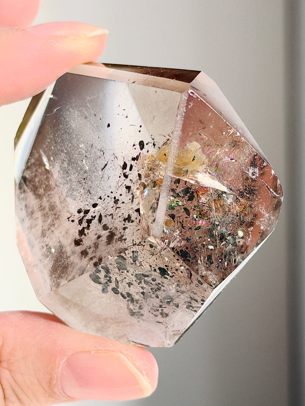 Brazilian Smoky Quartz with Hematite & Rainbows, 64 g