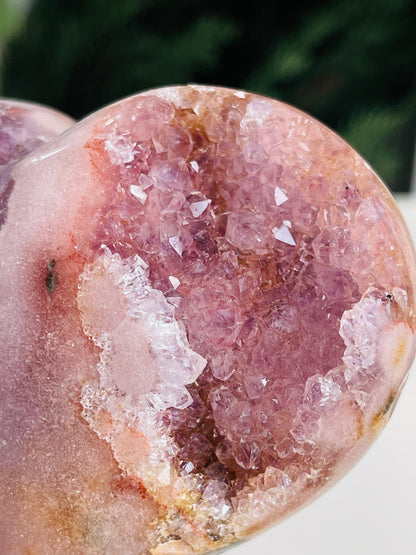 Pink Amethyst Heart, Super Extra Quality Pink Amethyst Druzy Heart,  Crystal Heart, Crystal Heart, Crystal Gift, Healing Crystal