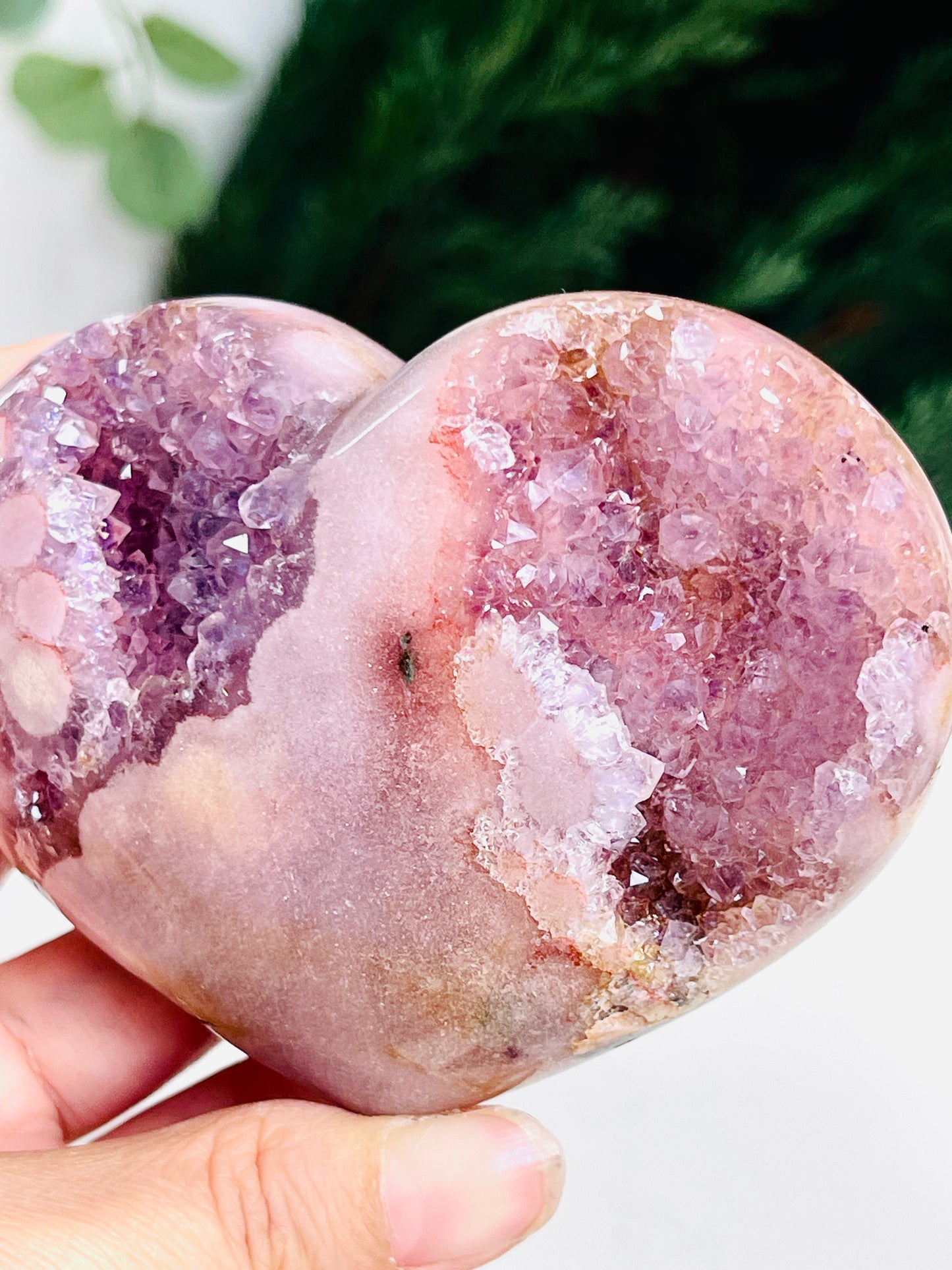 Pink Amethyst Heart, Super Extra Quality Pink Amethyst Druzy Heart,  Crystal Heart, Crystal Heart, Crystal Gift, Healing Crystal