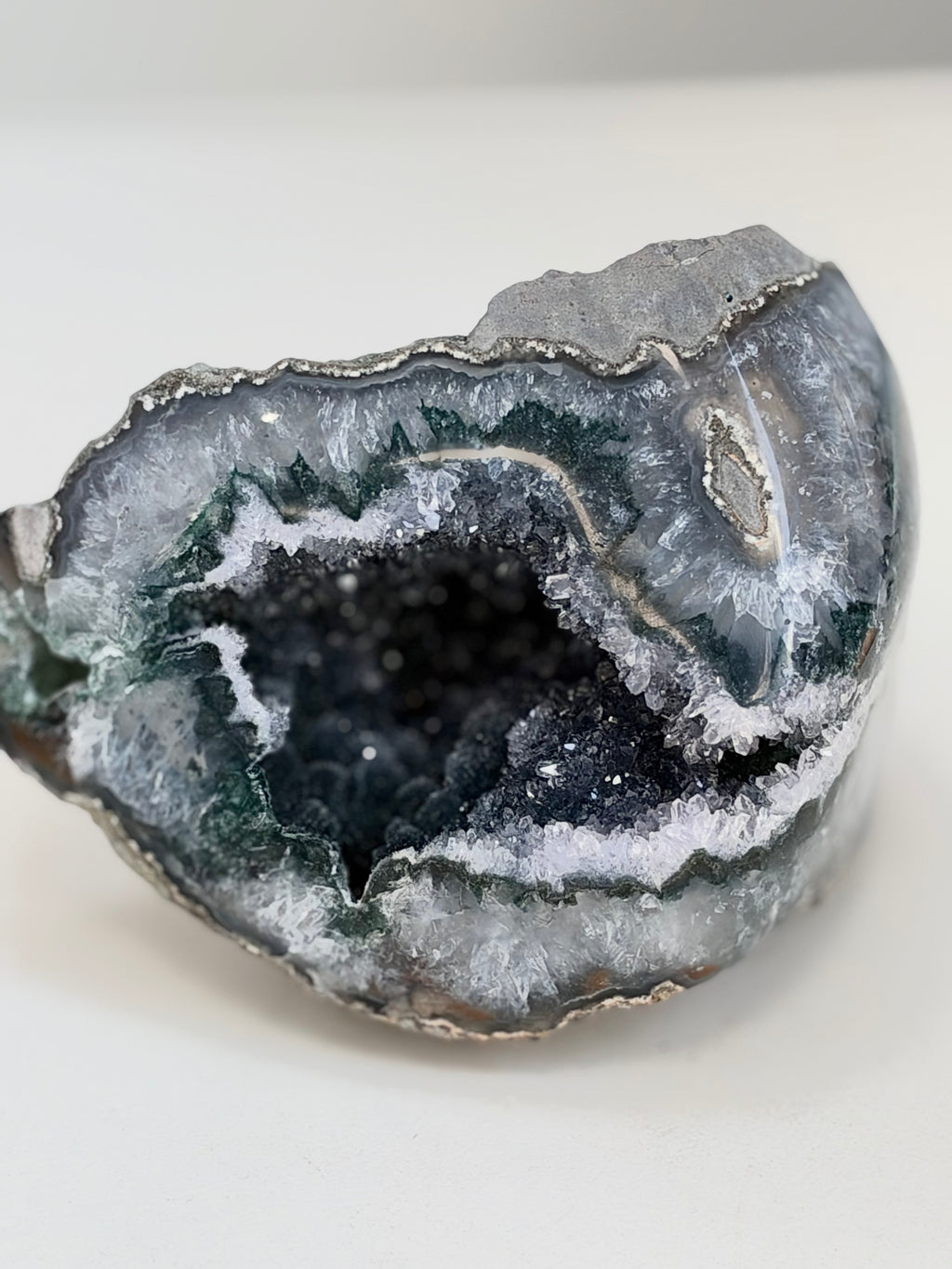 Uruguayan Rainbow Sugar Amethyst Geode, 641 g