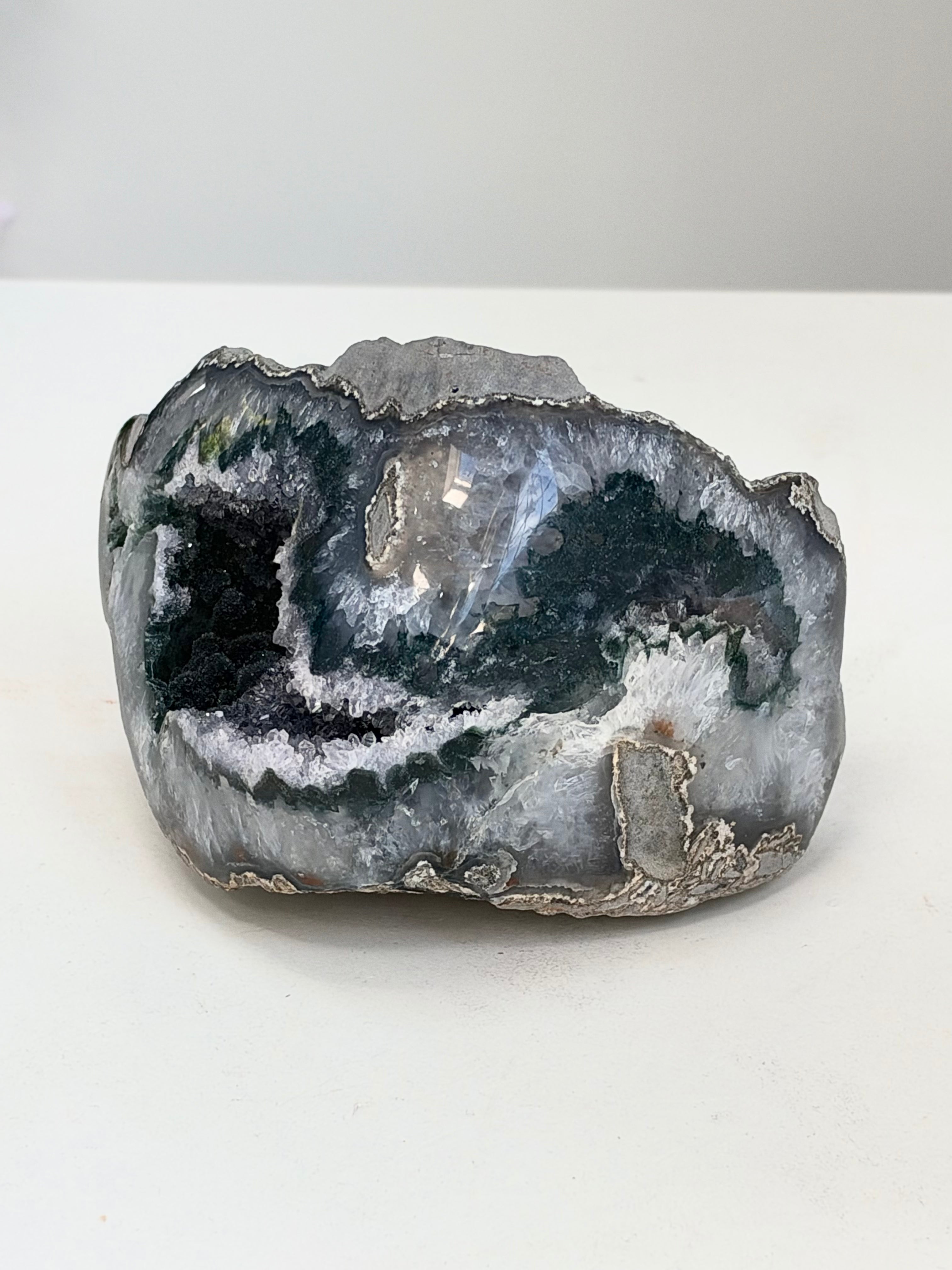 Uruguayan Rainbow Sugar Amethyst Geode, 641 g