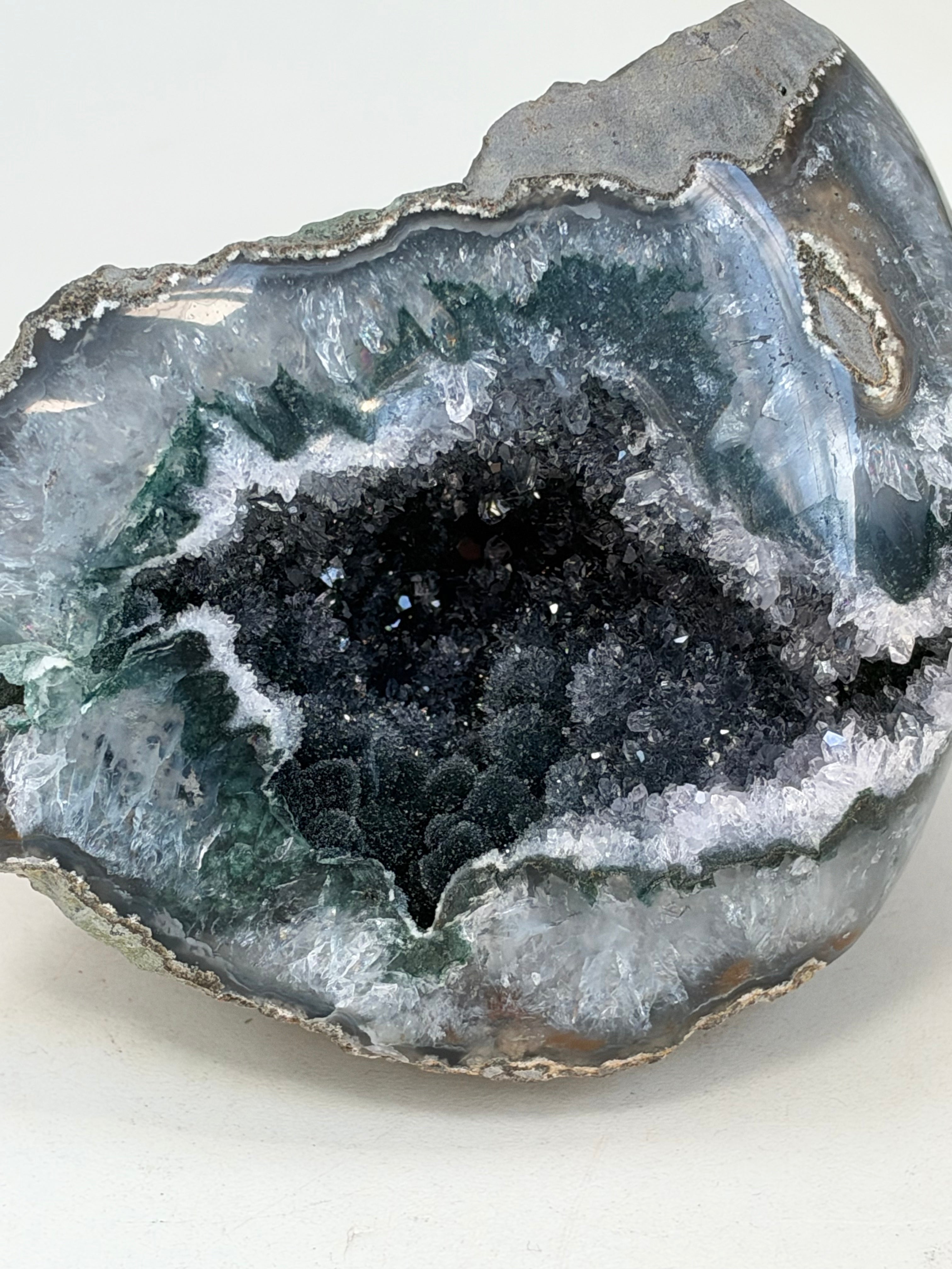 Uruguayan Rainbow Sugar Amethyst Geode, 641 g