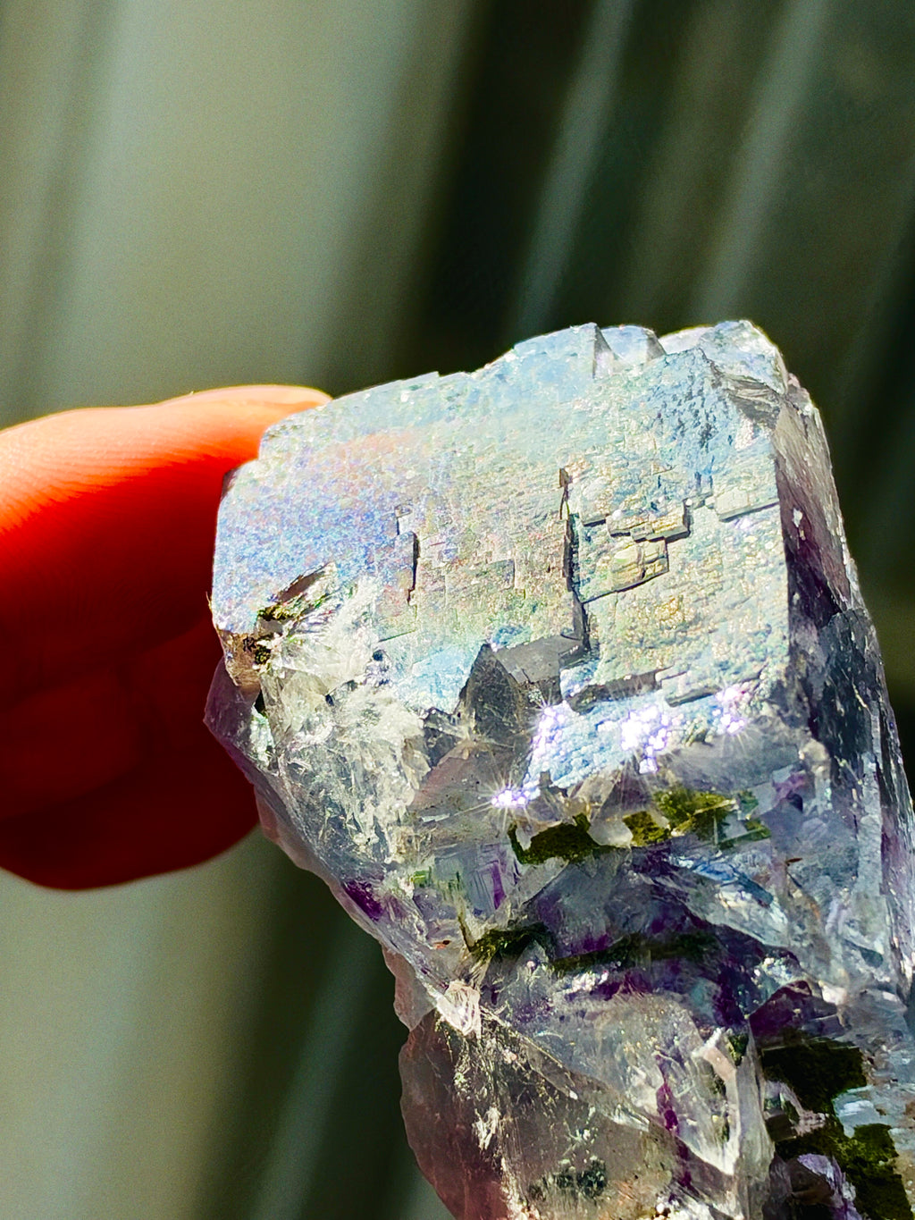 Yaogangxian Fluorite, Teal-Blue & Purple Phantom
