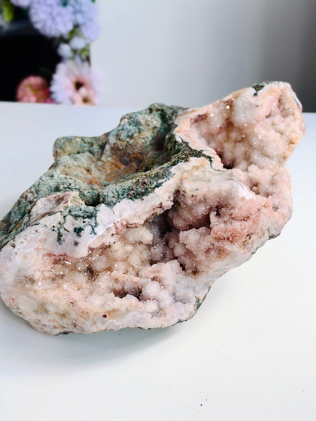 Large Brazilian Pink Amethyst Druzy Geode, 6.43 kg