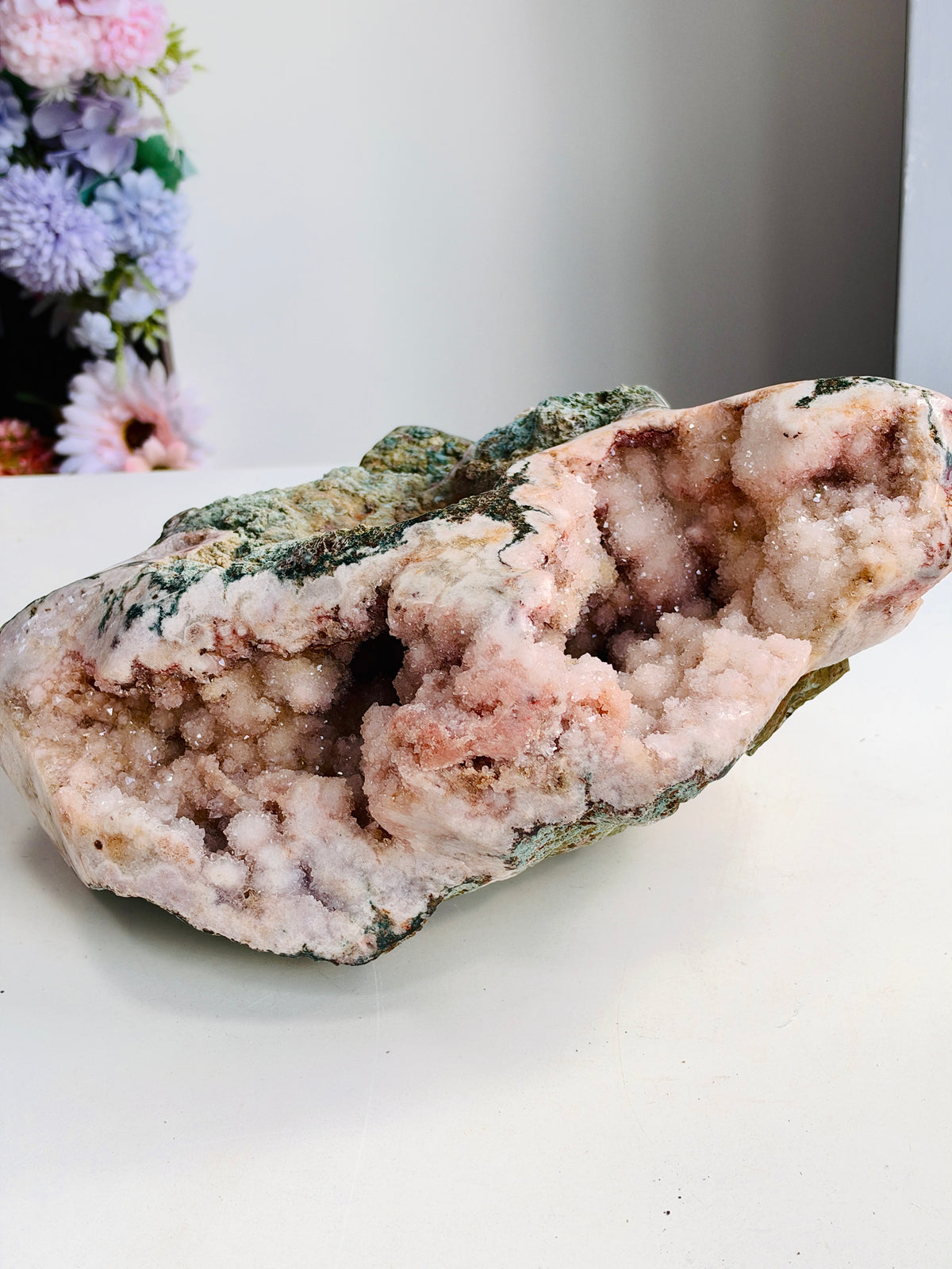 Large Brazilian Pink Amethyst Druzy Geode, 6.43 kg