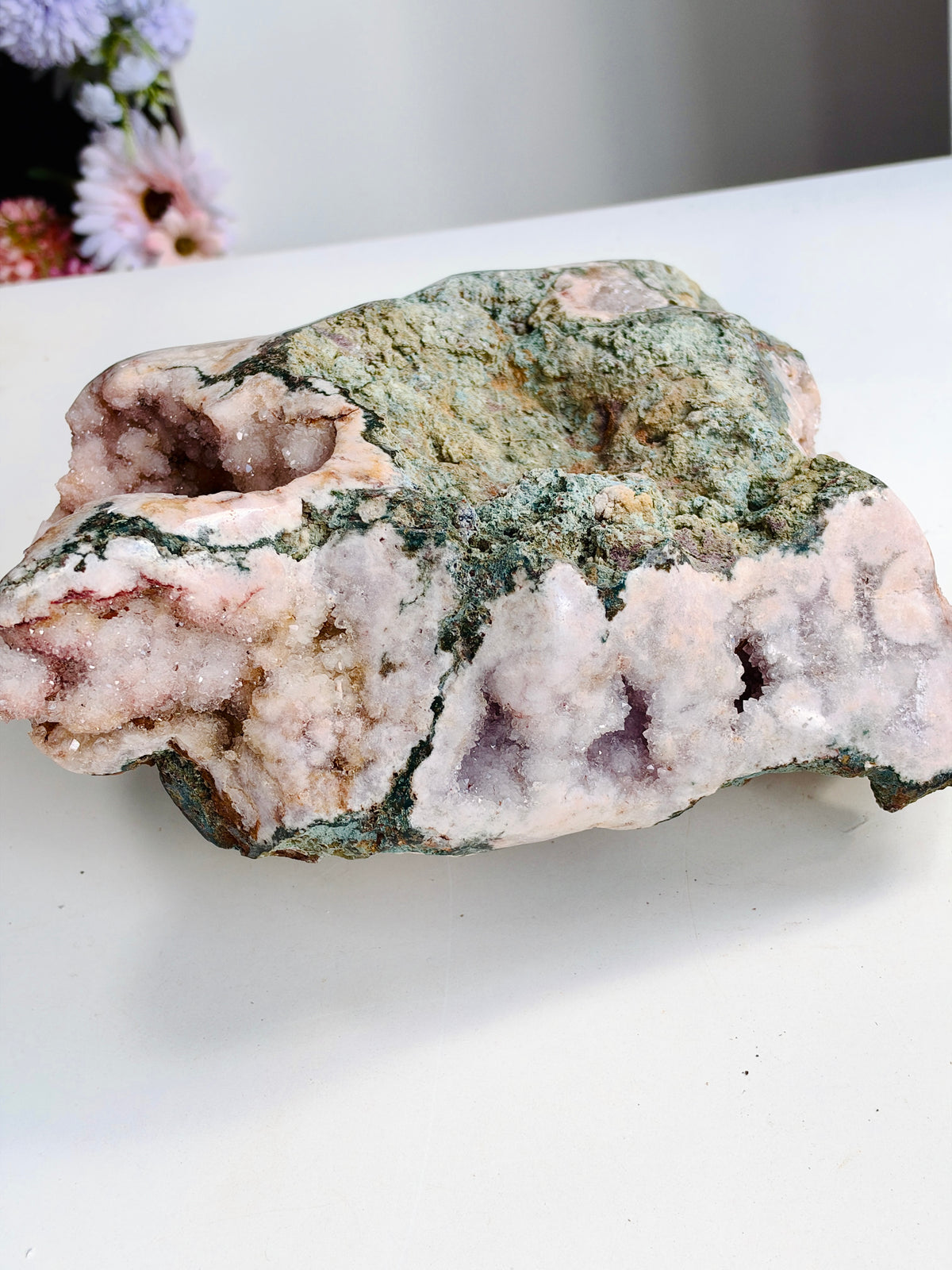Large Brazilian Pink Amethyst Druzy Geode, 6.43 kg