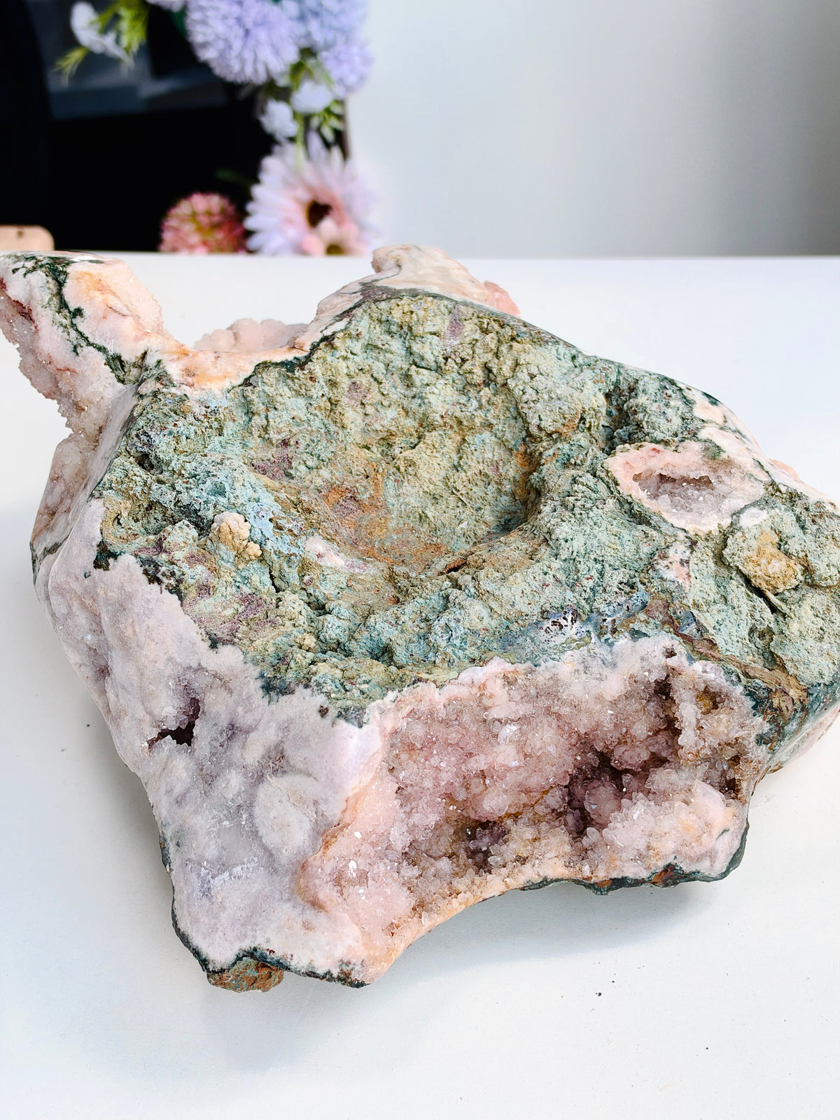 Large Brazilian Pink Amethyst Druzy Geode, 6.43 kg