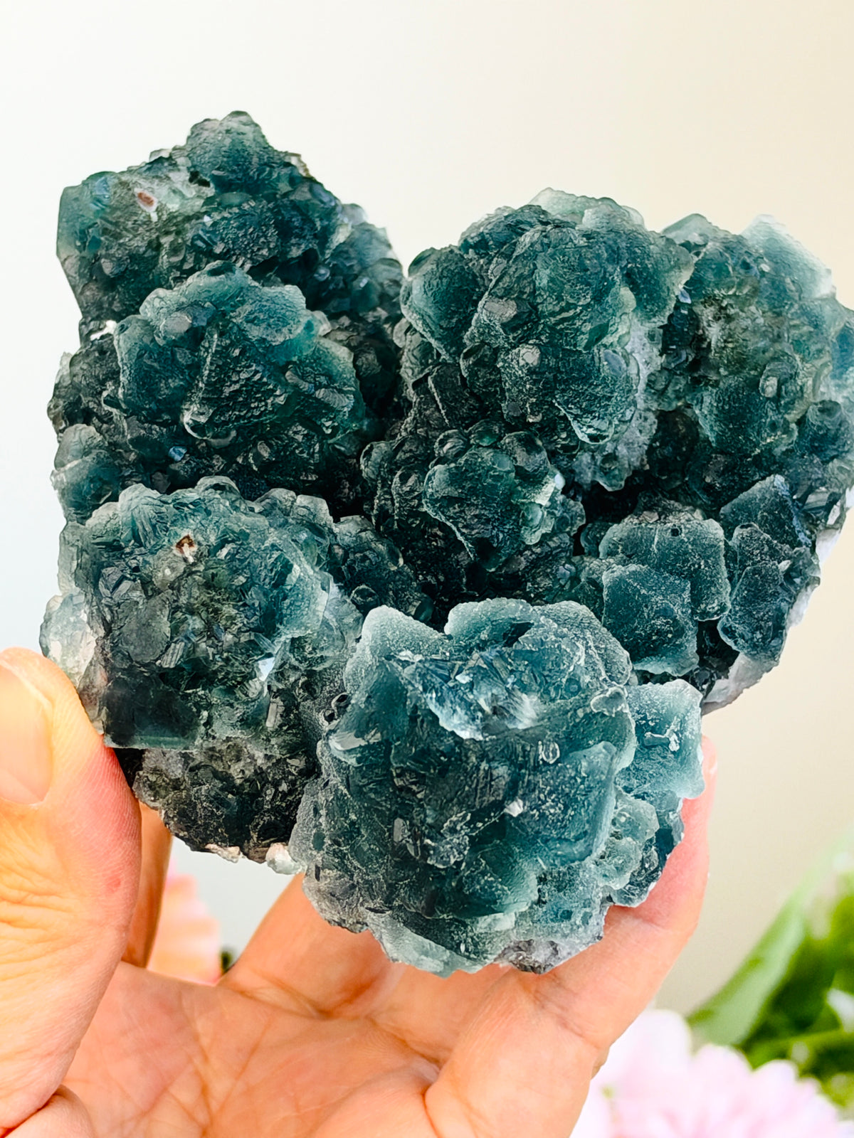 Huanggangliang Teal-Blue Fluorite Cluster, 642 g