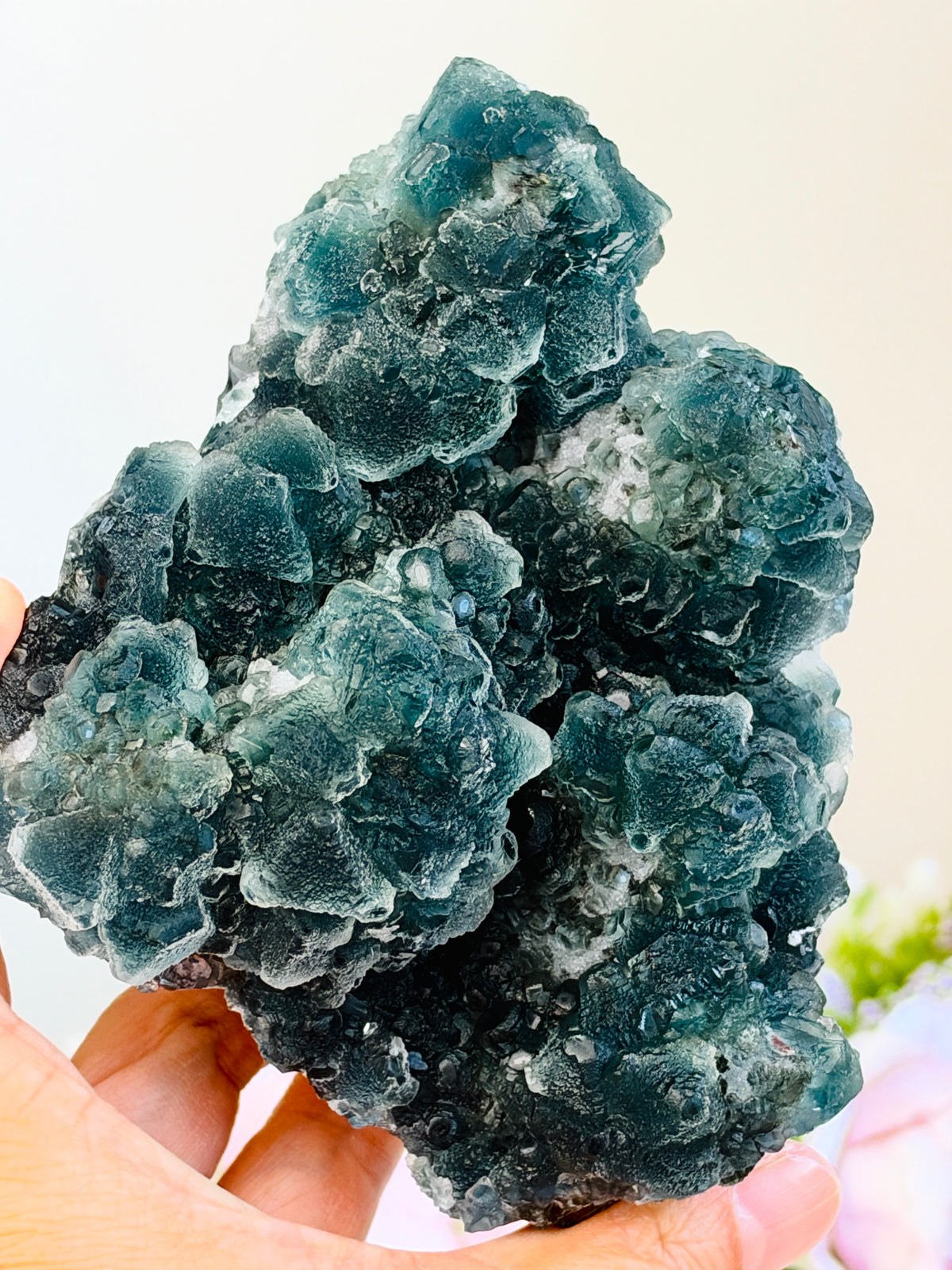 Huanggangliang Teal-Blue Fluorite Cluster, 642 g